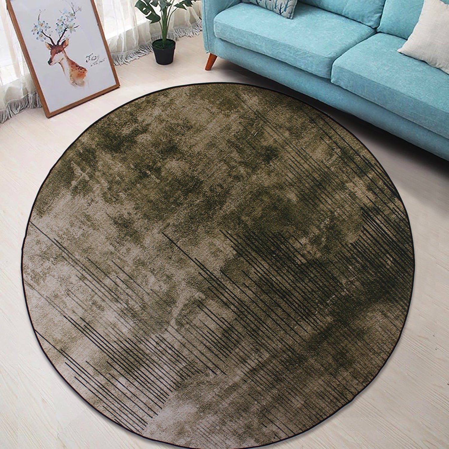 160cm Round LMA Branded 3D Printed Area Rug Lightweight - RCX37