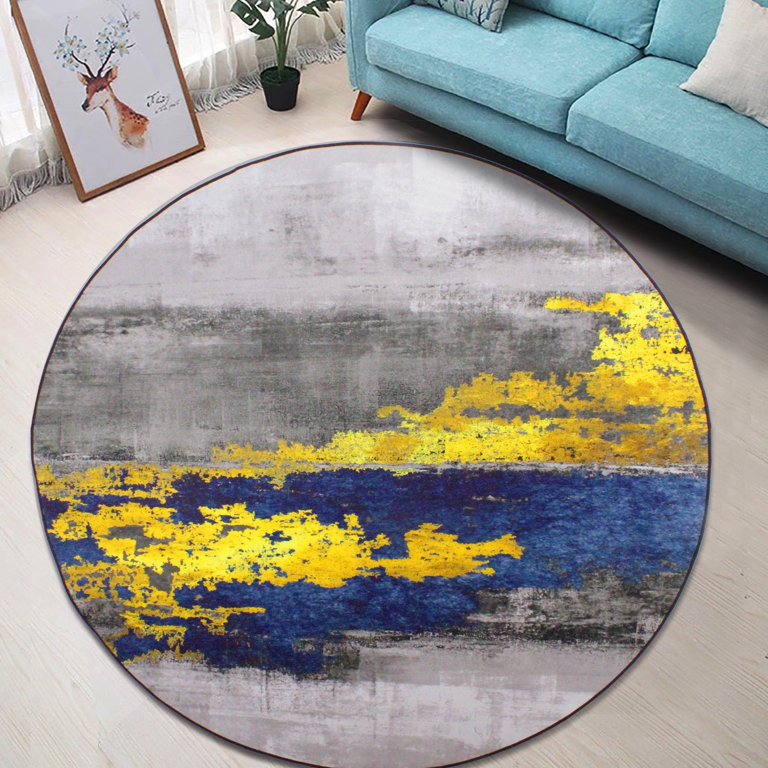 160cm Round LMA Branded 3D Printed Area Rug Lightweight - RCX60