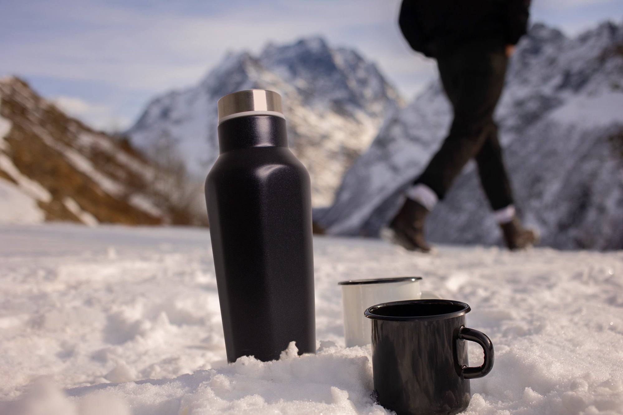 Vacuum Insulated Hot and Cold Stainless Steel Bottle - Matte Black - 360ml