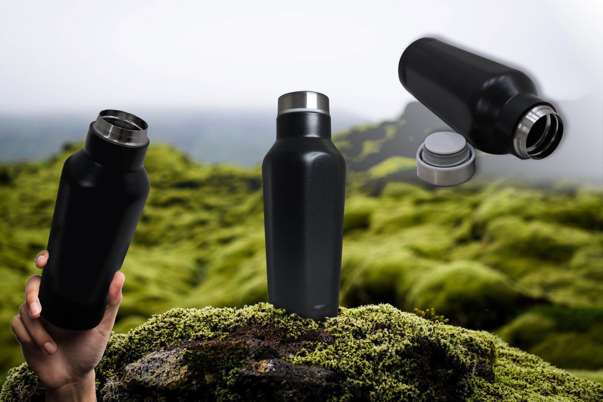 Vacuum Insulated Hot and Cold Stainless Steel Bottle - Matte Black - 360ml