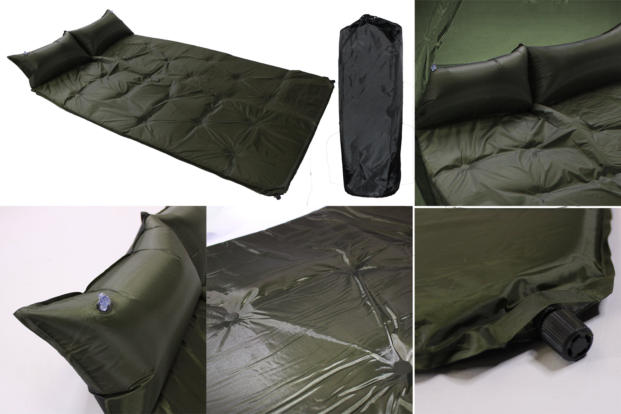 205X130cm Waterproof 2 Man Instant Tent with Self-Inflating Double Mattress