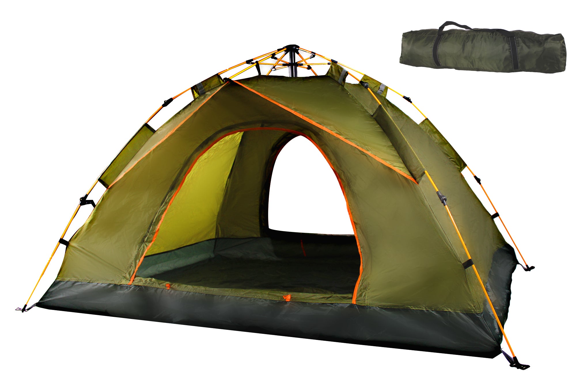 205X130cm Waterproof 2 Man Instant Tent with Self-Inflating Double Mattress