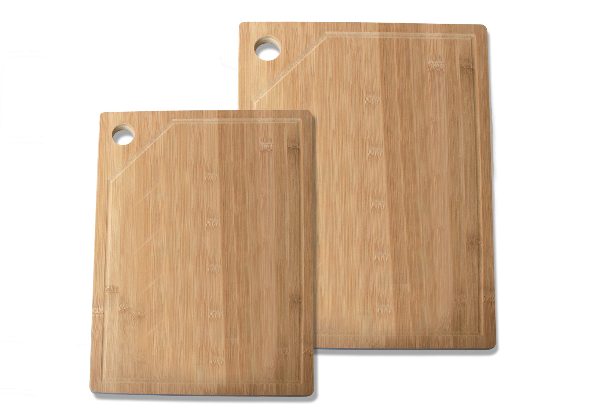 Solid 2 Piece Bamboo Cutting Board Set - 36 & 40cm Square Chopping Board