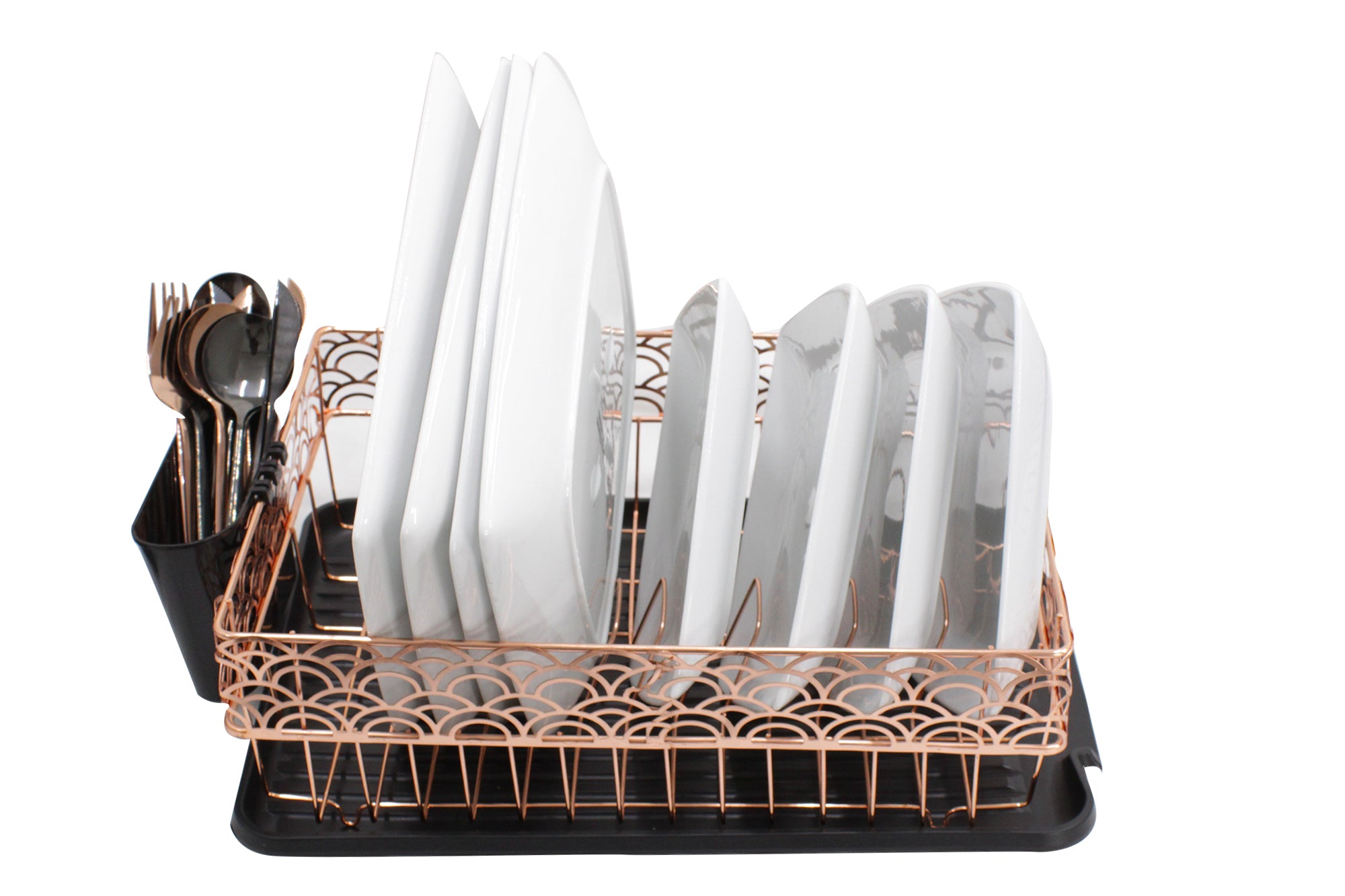 40cm x 30cm Arches Dish Draining with Cutlery Holder & Drip Tray 40 x 30 x10 cm Arches Dish Draining with Cutlery Holder & Drip Tray
