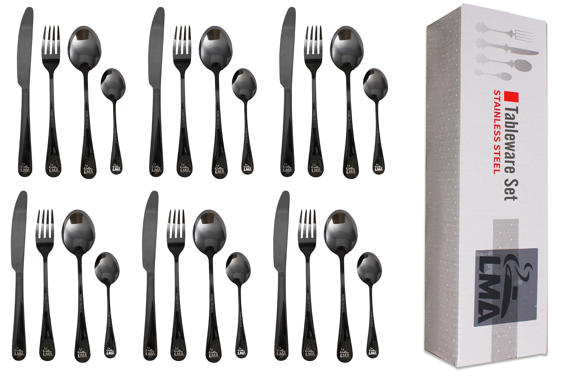 LMA Branded 24 Piece Stainless Steel Cutlery Set