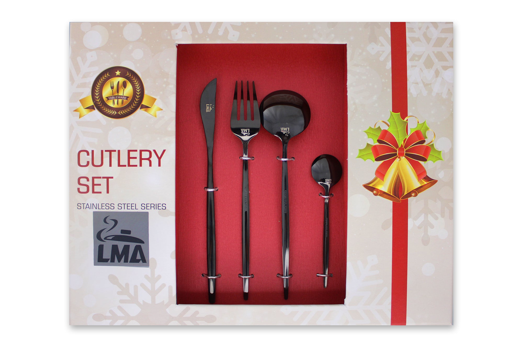 LMA 24 Piece Stainless Steel Flatware Set in Christmas Gift Box