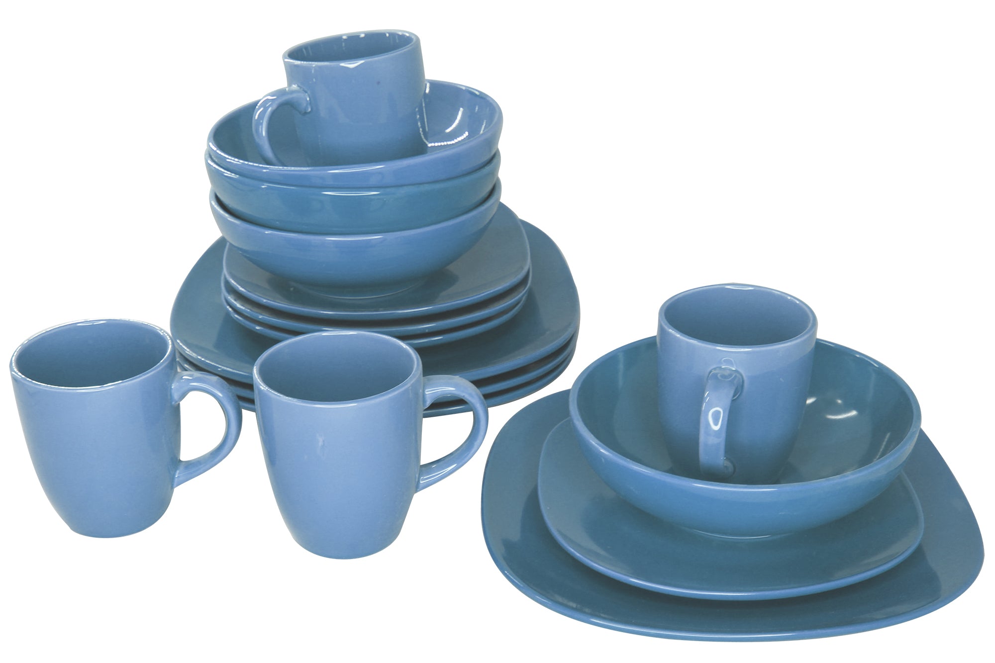 16 Pieces Rounded Capsule Ceramic Dinnerware Set