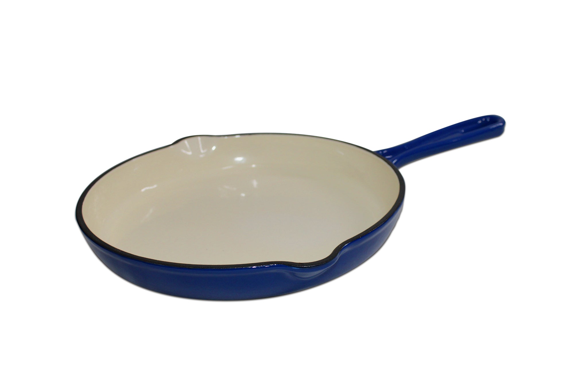 3 Pcs Cast Iron Dutch-Oven Cookware Set - 22cm Pot & 25cm Frypan - Blue