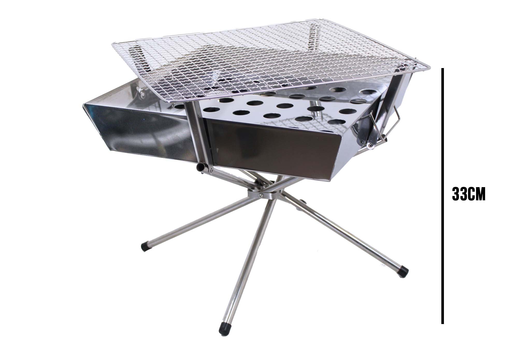 36x36cm LMA Portable Freestanding Stainless Steel Braai & Camping Stove Kit