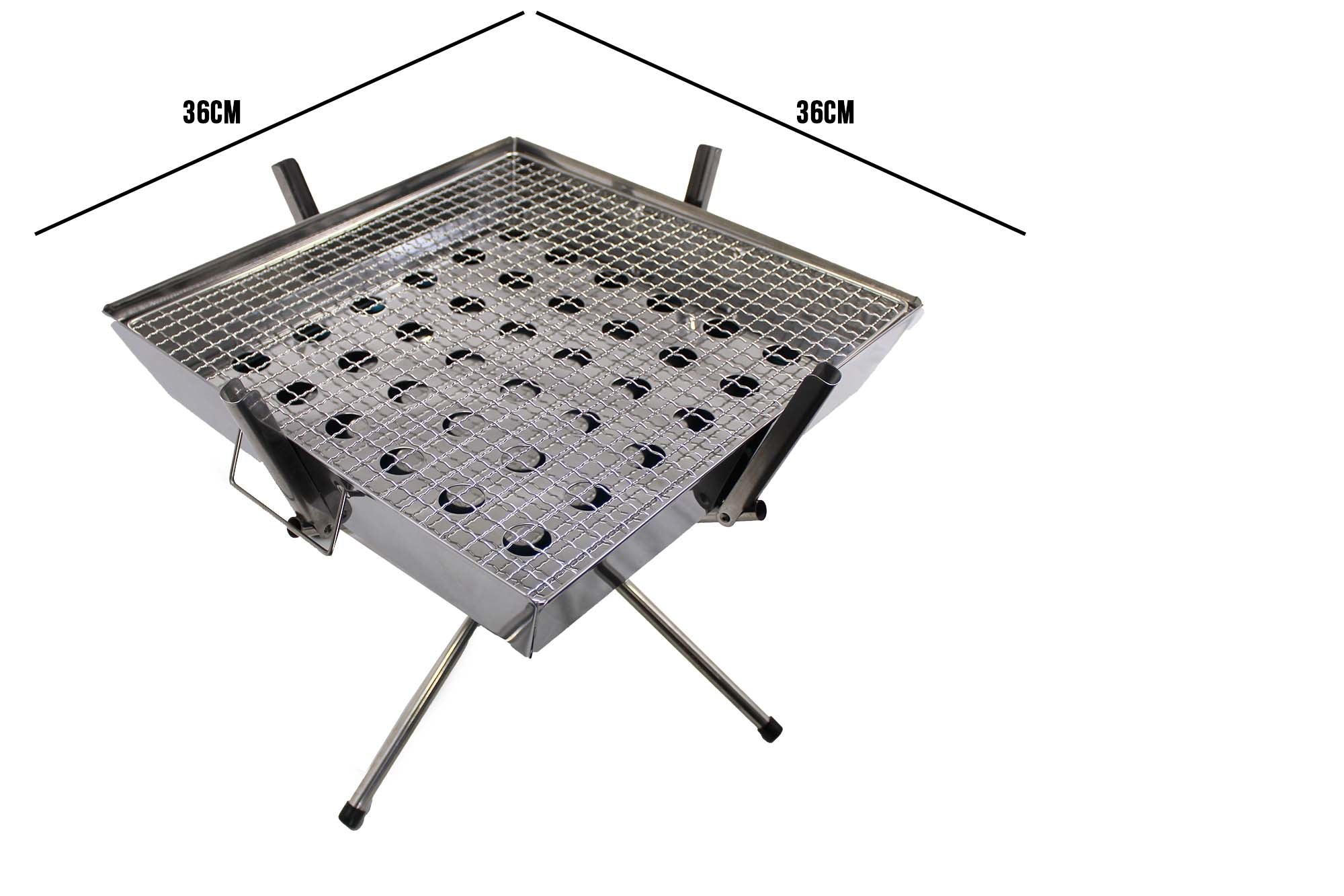 36x36cm LMA Portable Freestanding Stainless Steel Braai & Camping Stove Kit