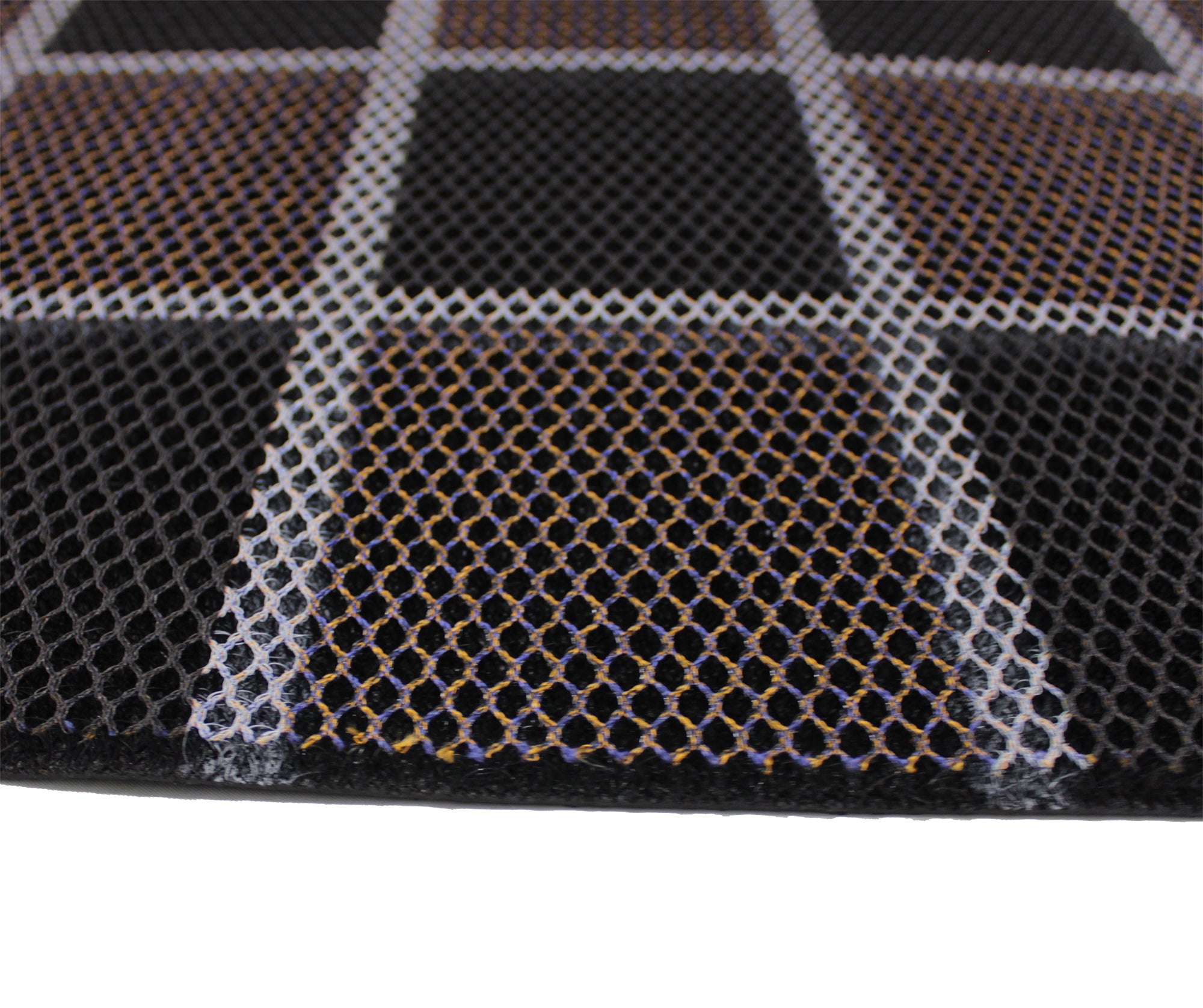 75cmx44cm Water Resistant Abrasive Fiber Checkered Floor Mat