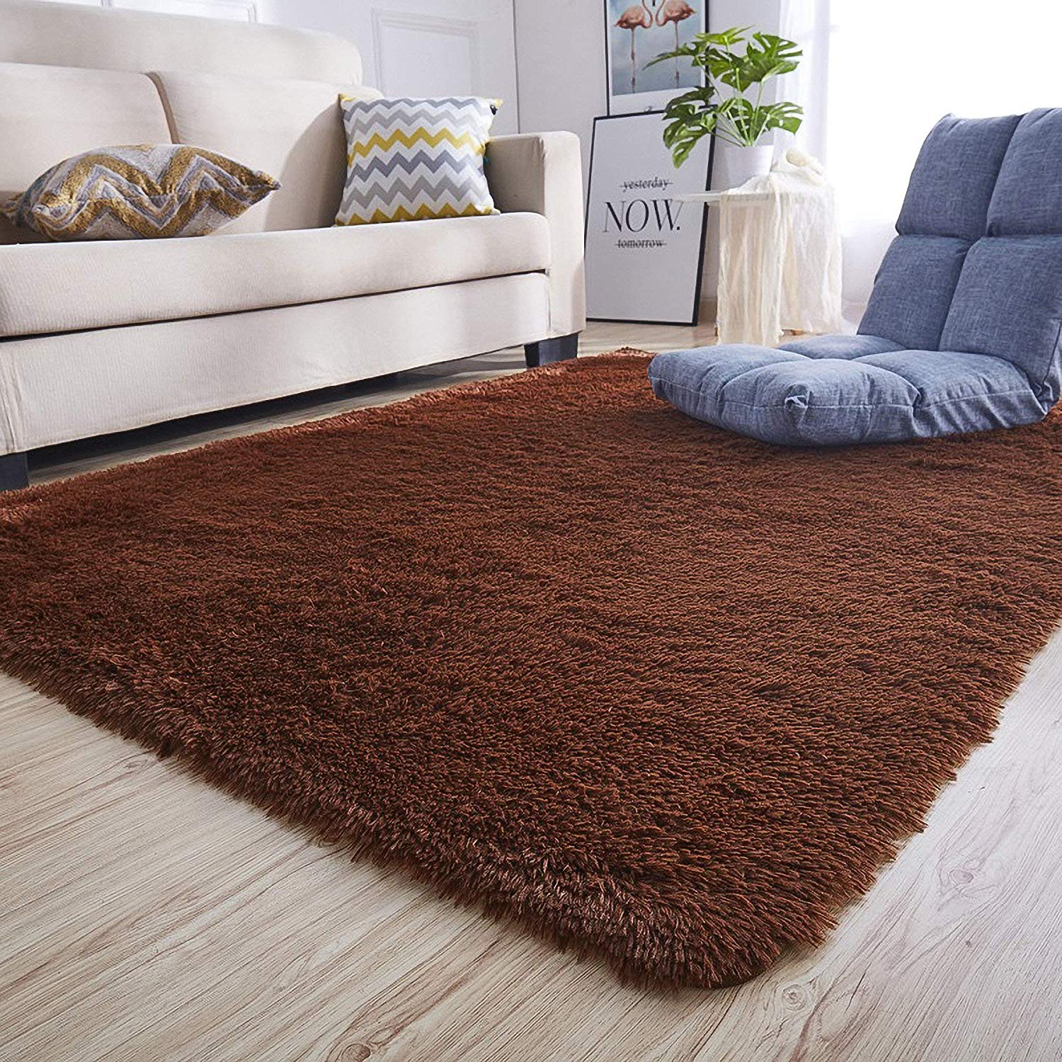 200cmx150cm Plush Fluffy Carpet - Shaggy & Foldable Rugs