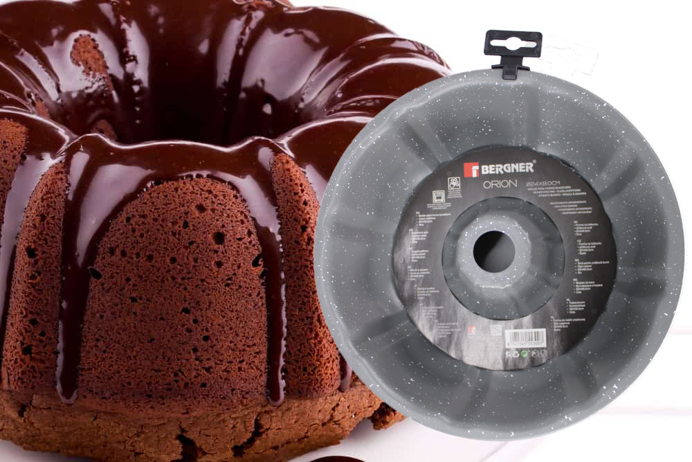 Bergner Orion 24cm Carbon Steel Traditional Fluted Bundt Cake Pan Mould