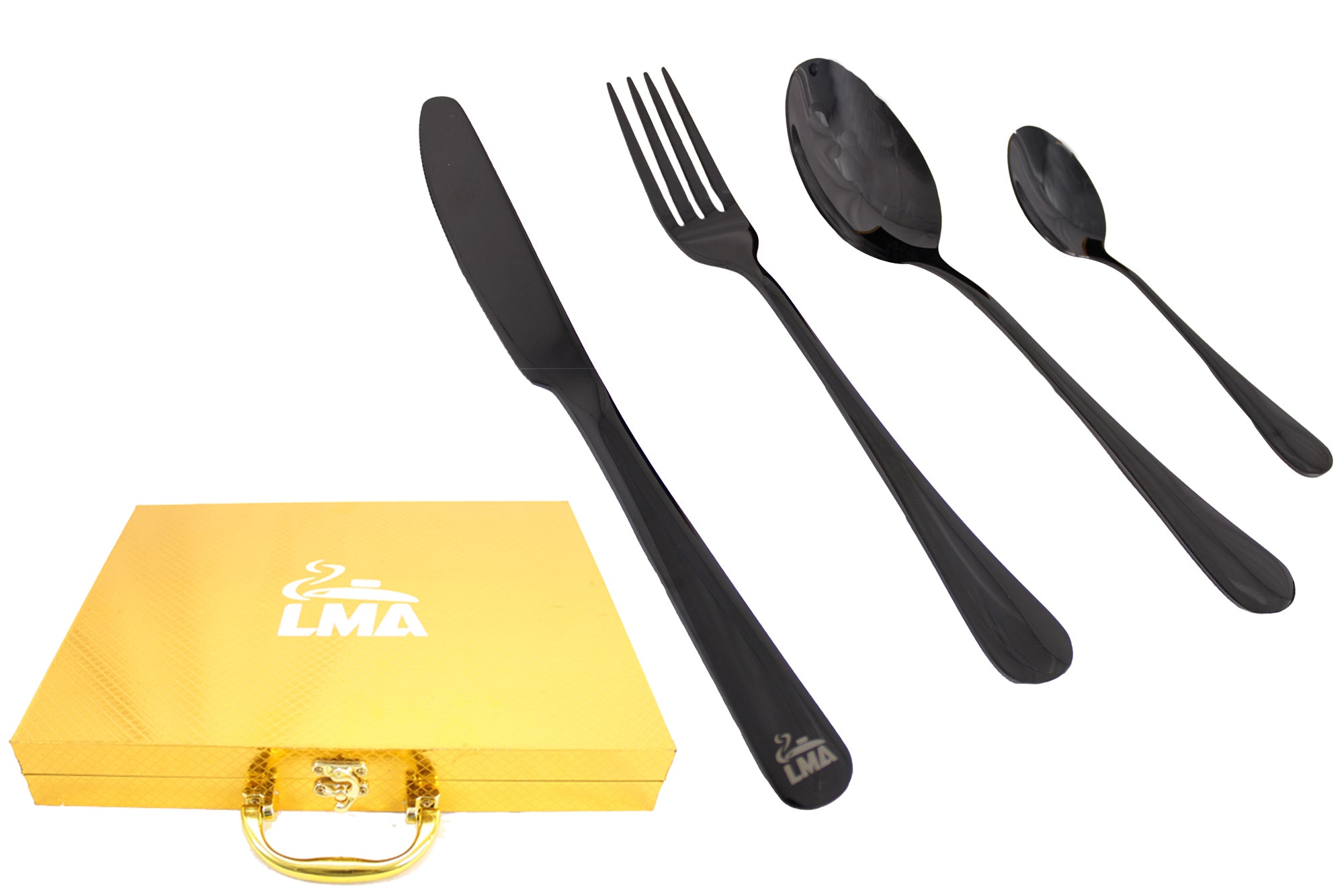 LMA 24 Piece Cutlery Set & Golden Storage Case