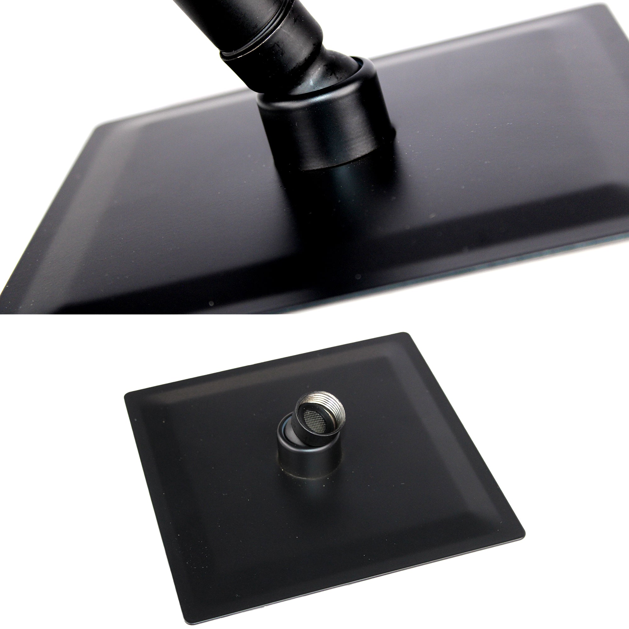 LMA Essentials Square Stainless Steel 15cm  Shower Head & 20cm Arm Set - Black