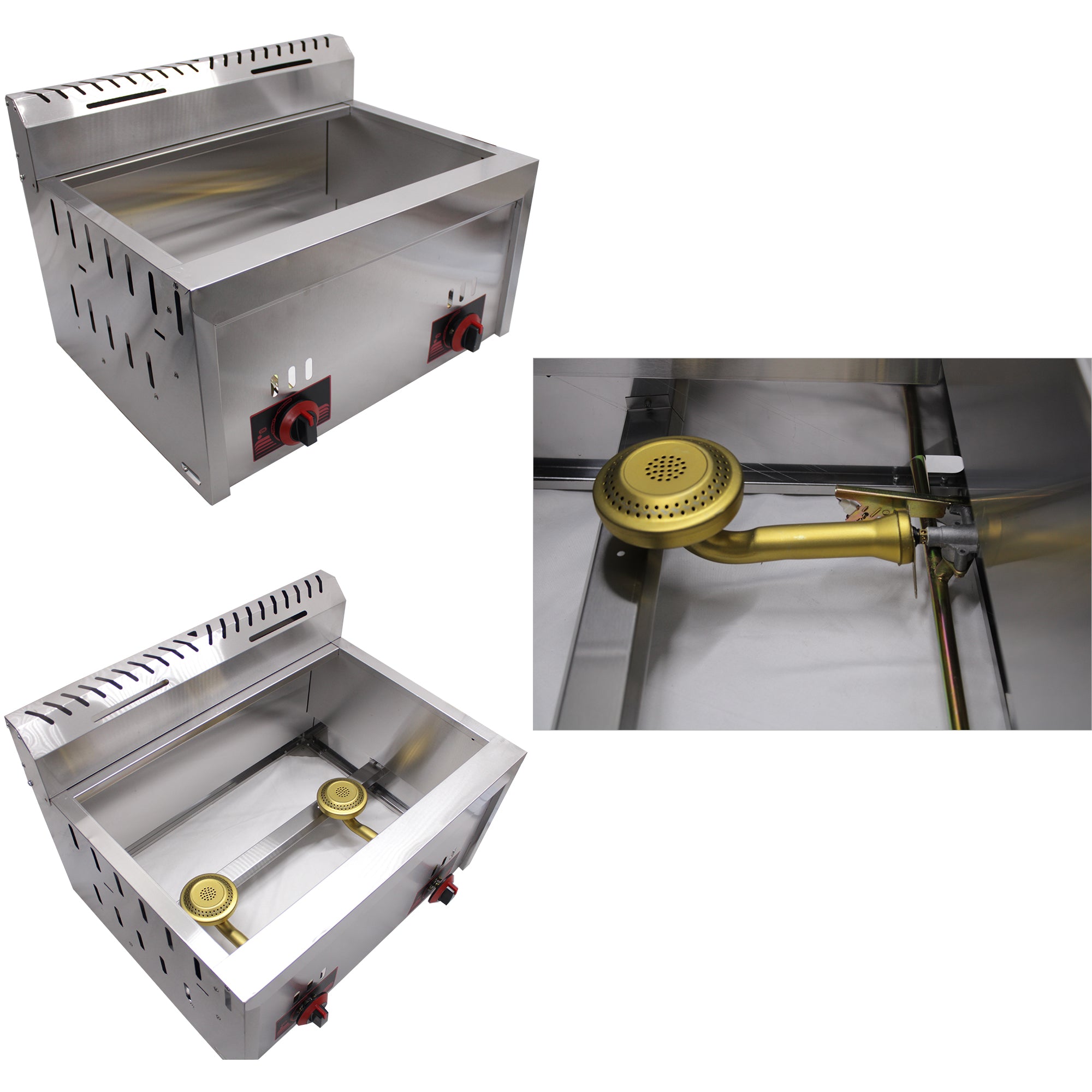 Delica 6L + 6L Golden Burner Double Tank Commercial Grade Gas Deep Fryer