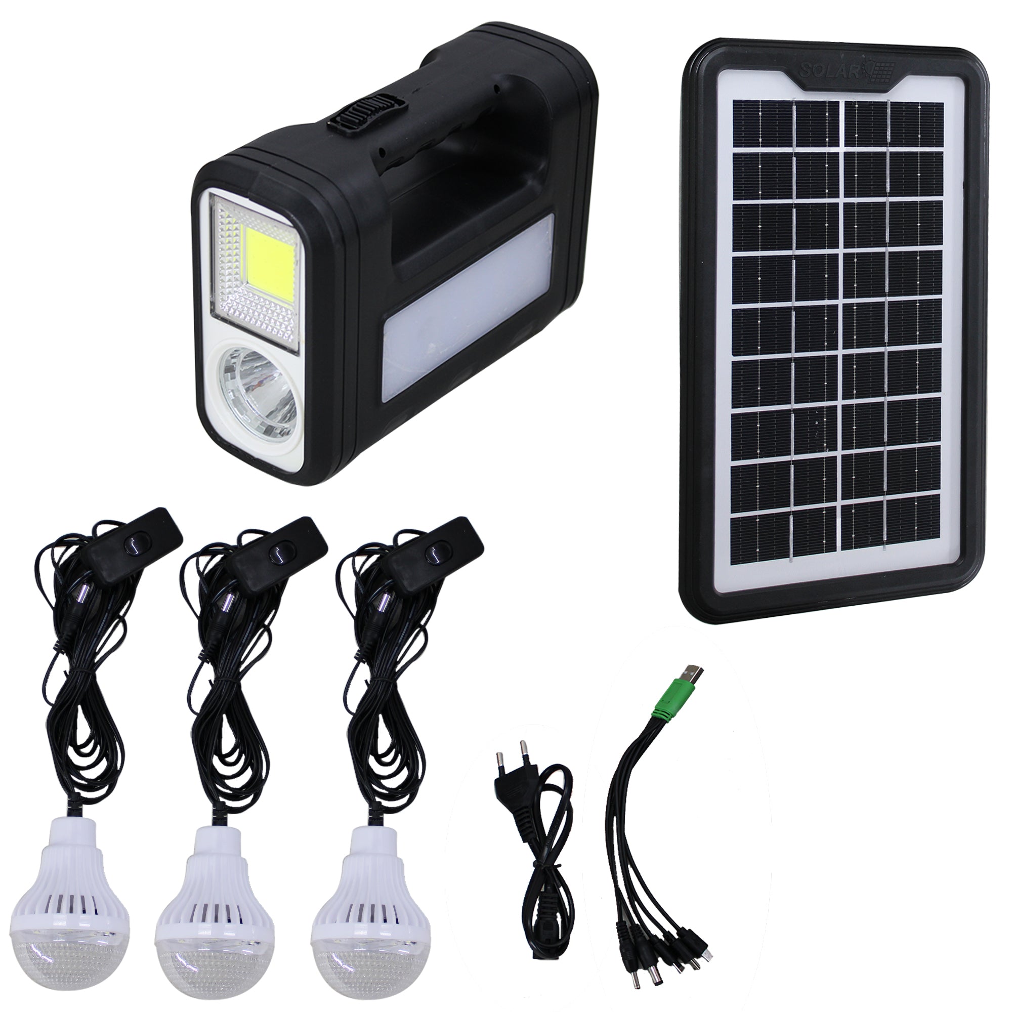 Digital Solar Lighting System With 9V Solar Panel and AC DC Outlets