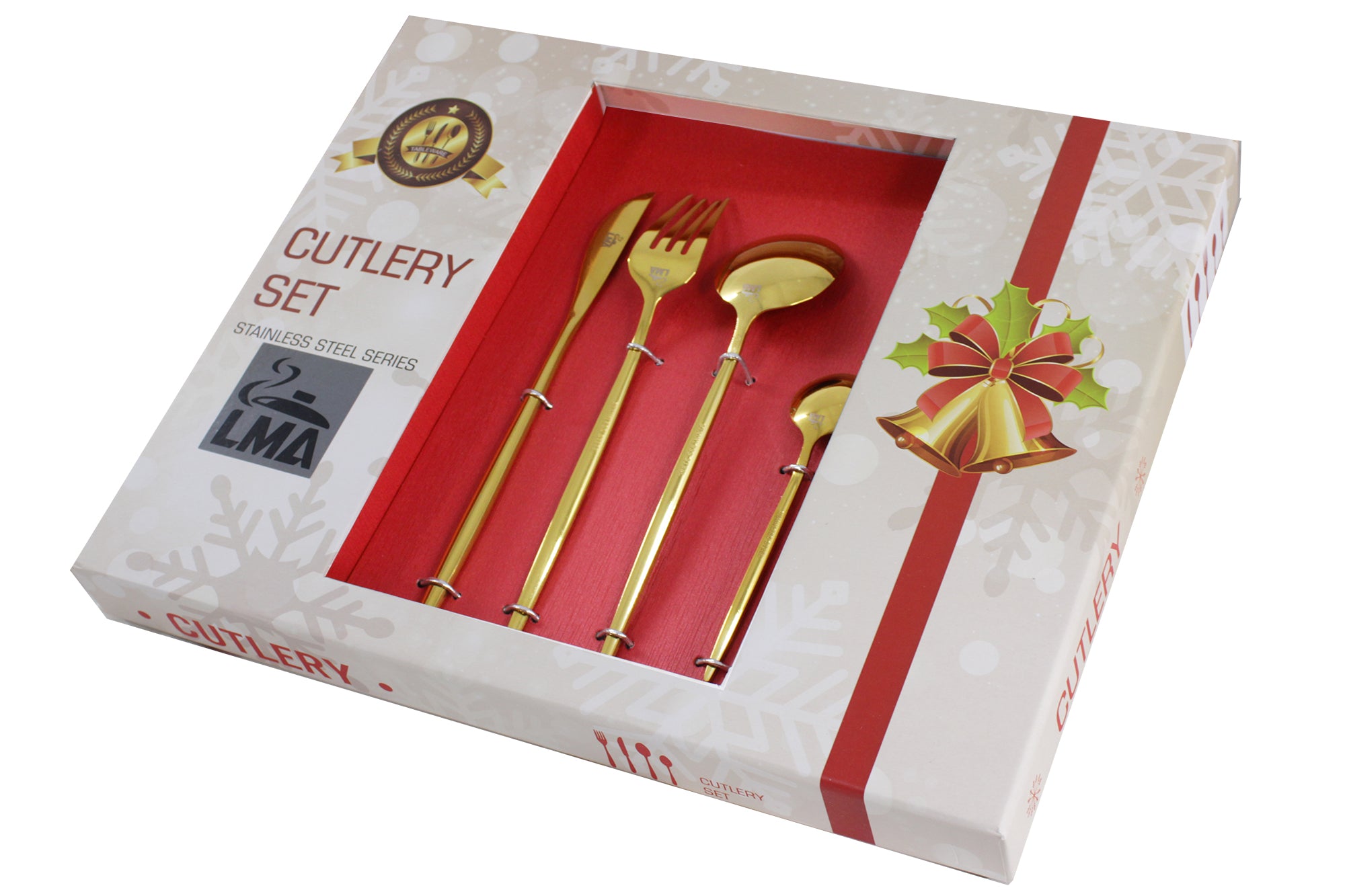 LMA 24 Piece Stainless Steel Flatware Set in Christmas Gift Box