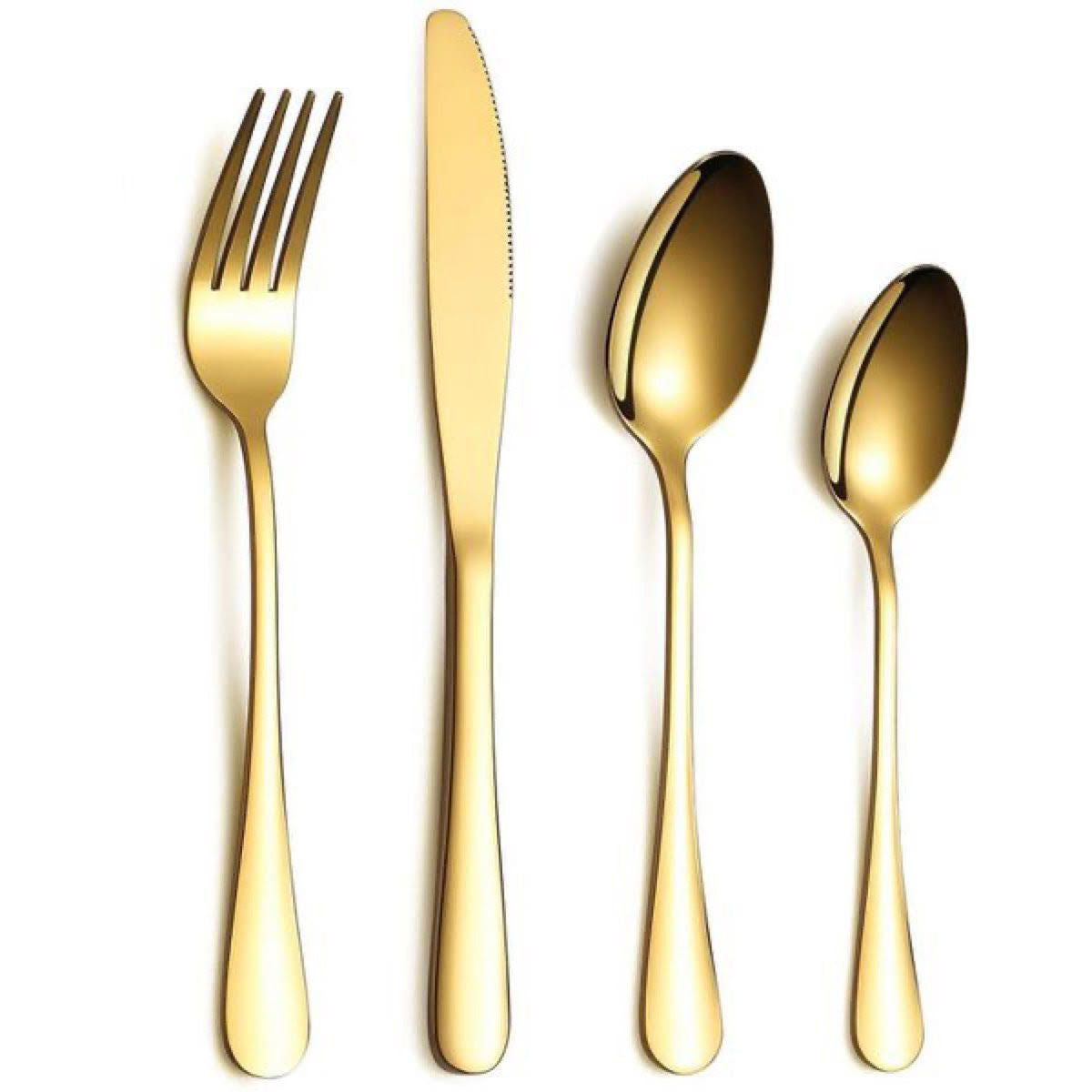 LMA Authentic Cutlery Dinner Set In Golden Box - 24 Piece - Gold