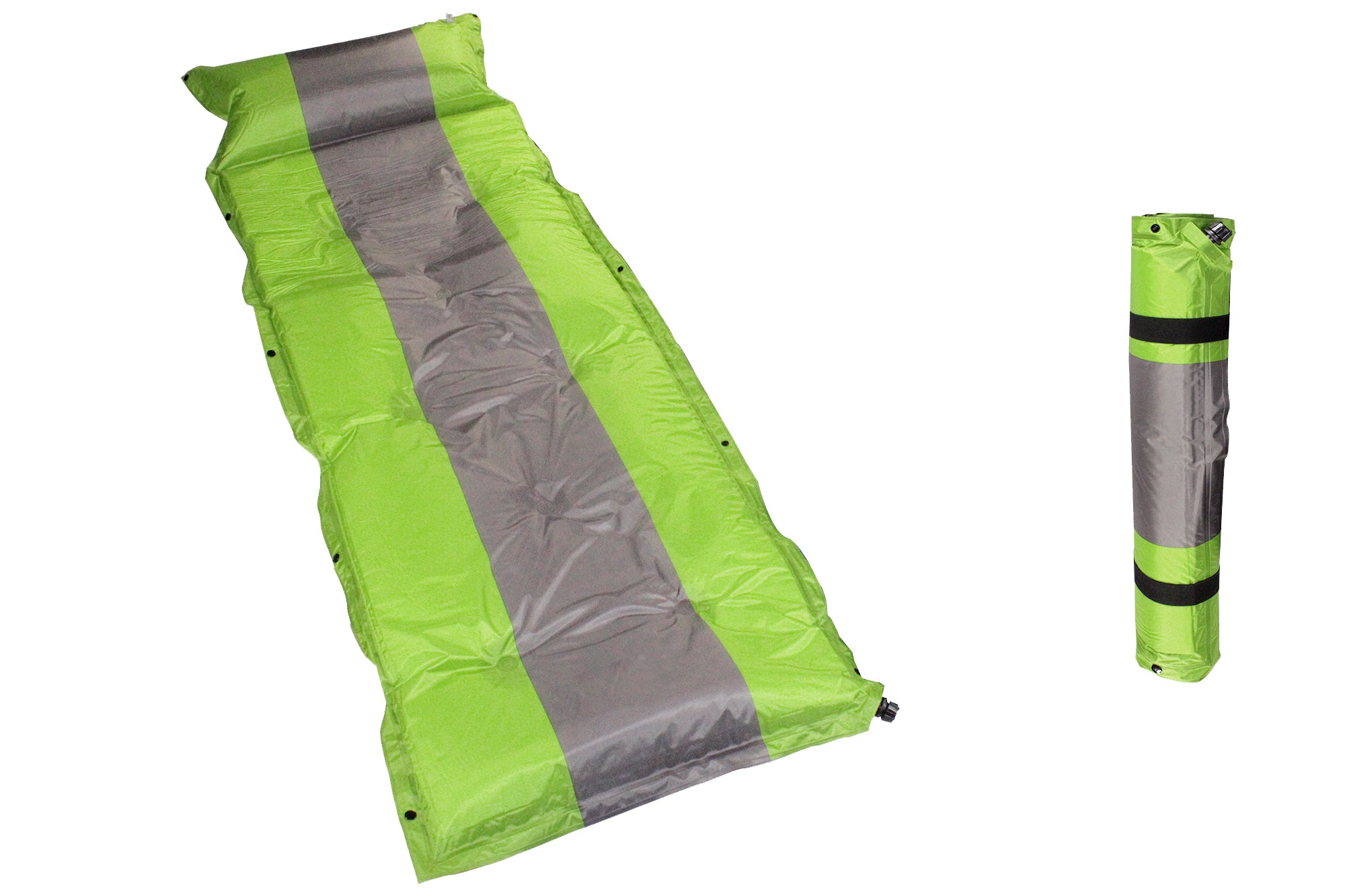 184x60cm Self-Inflating Single Camping Mattress with Inflatable Headrest