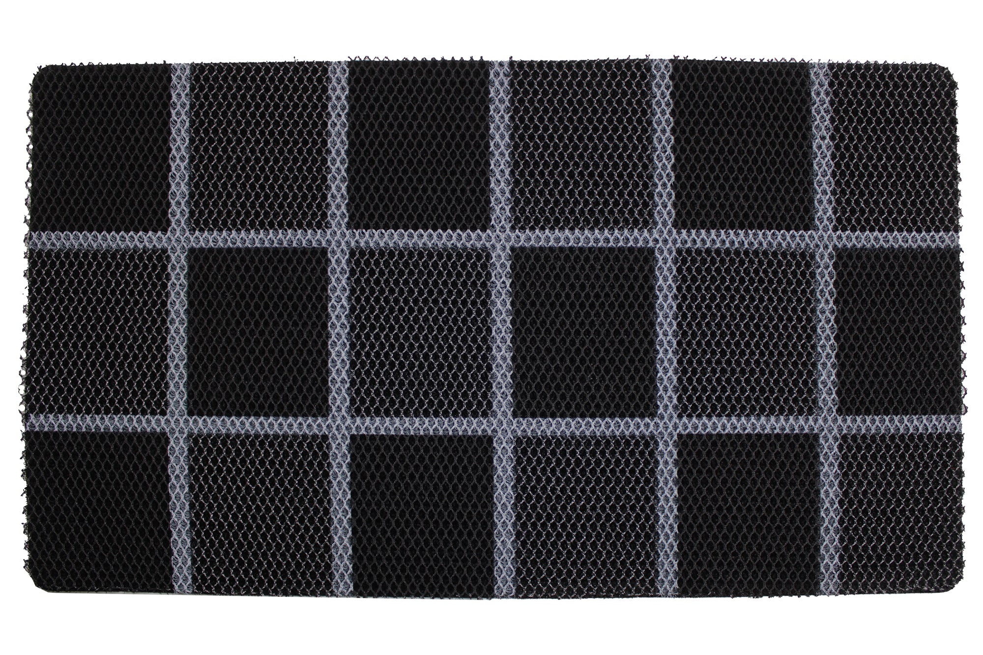 75cmx44cm Water Resistant Abrasive Fiber Checkered Floor Mat