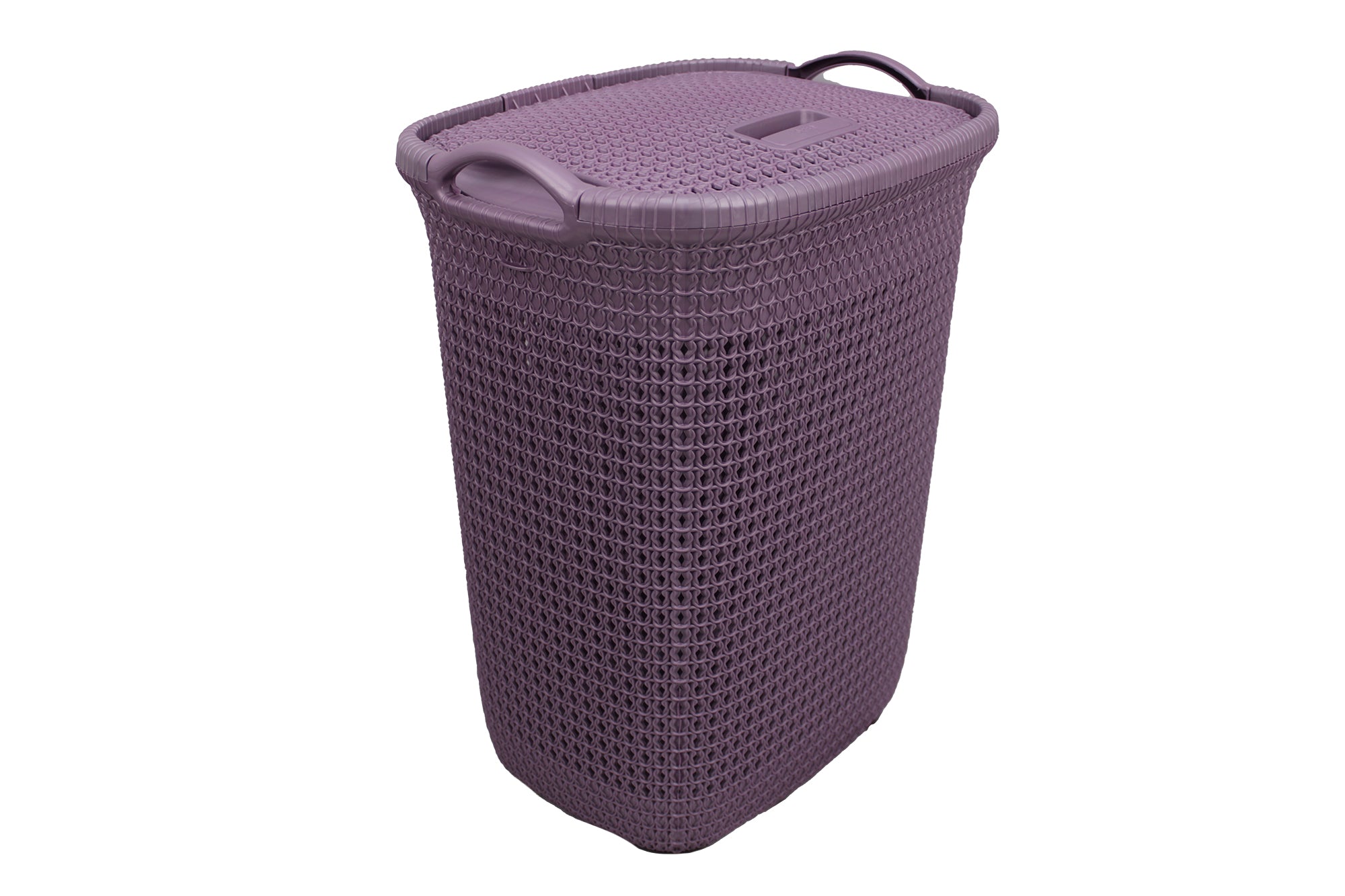 Mesh Weave Replica PVC Laundry Basket with Hinge Lid