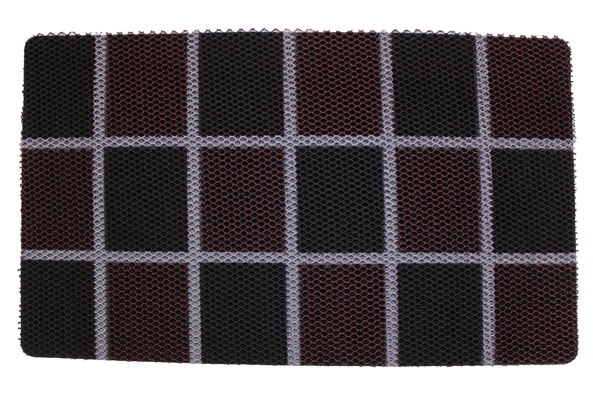 75cmx44cm Water Resistant Abrasive Fiber Checkered Floor Mat