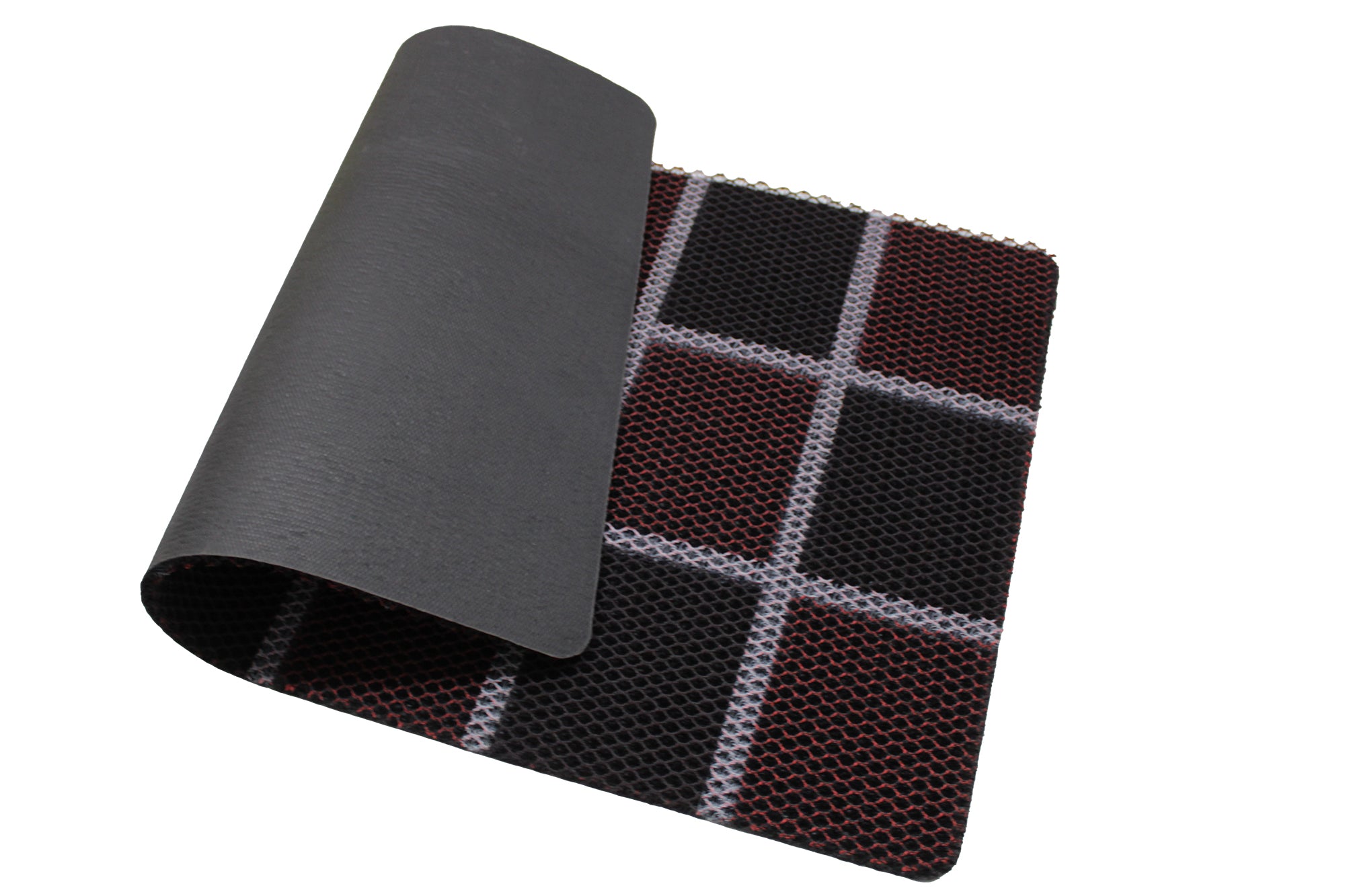 75cmx44cm Water Resistant Abrasive Fiber Checkered Floor Mat
