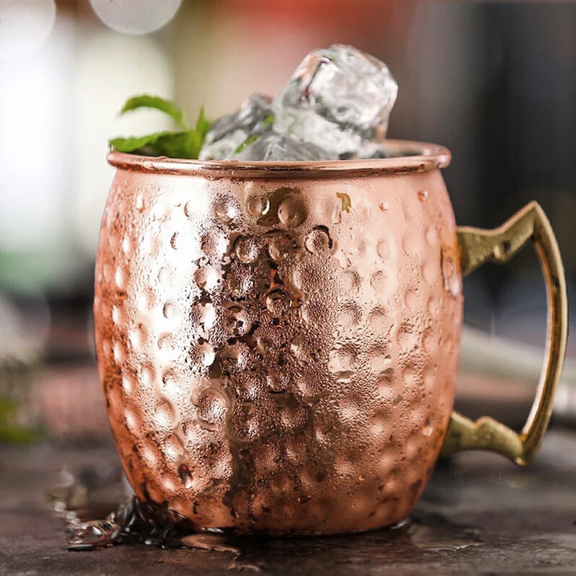 LMA Hammered Stainless Steel Moscow Mule Mug Set - 500ml - 2-Piece