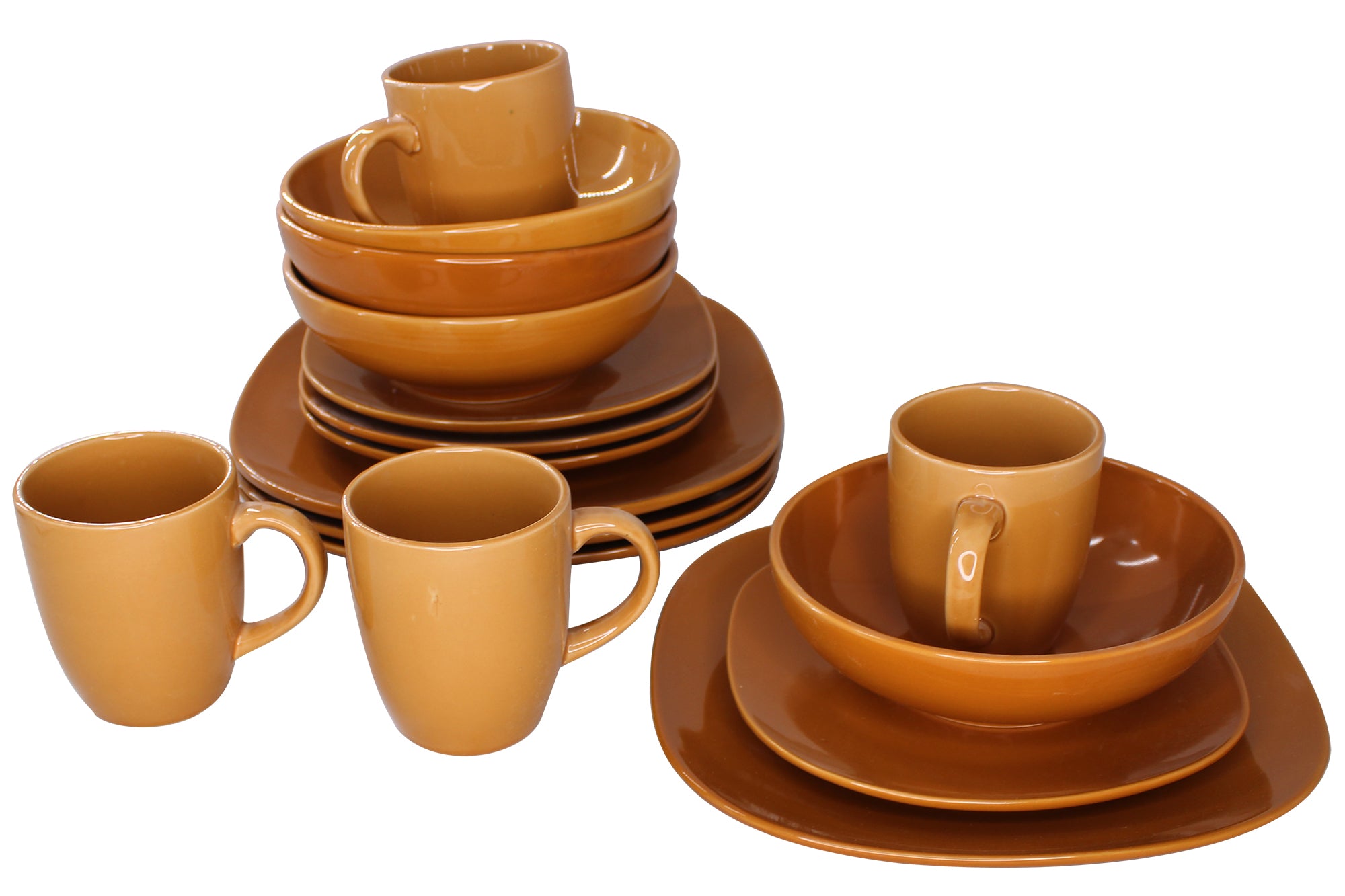 16 Pieces Rounded Capsule Ceramic Dinnerware Set