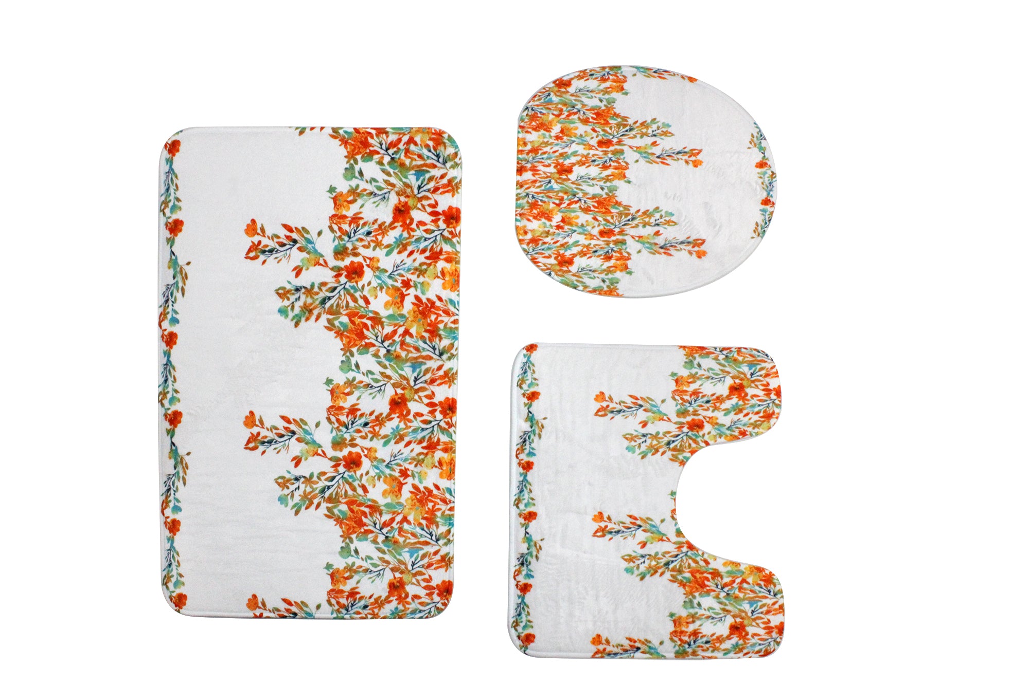 LMA 180cm Floral Fantasy Fabric Shower Curtain & 3 Piece Toilet Cover & Mat Set