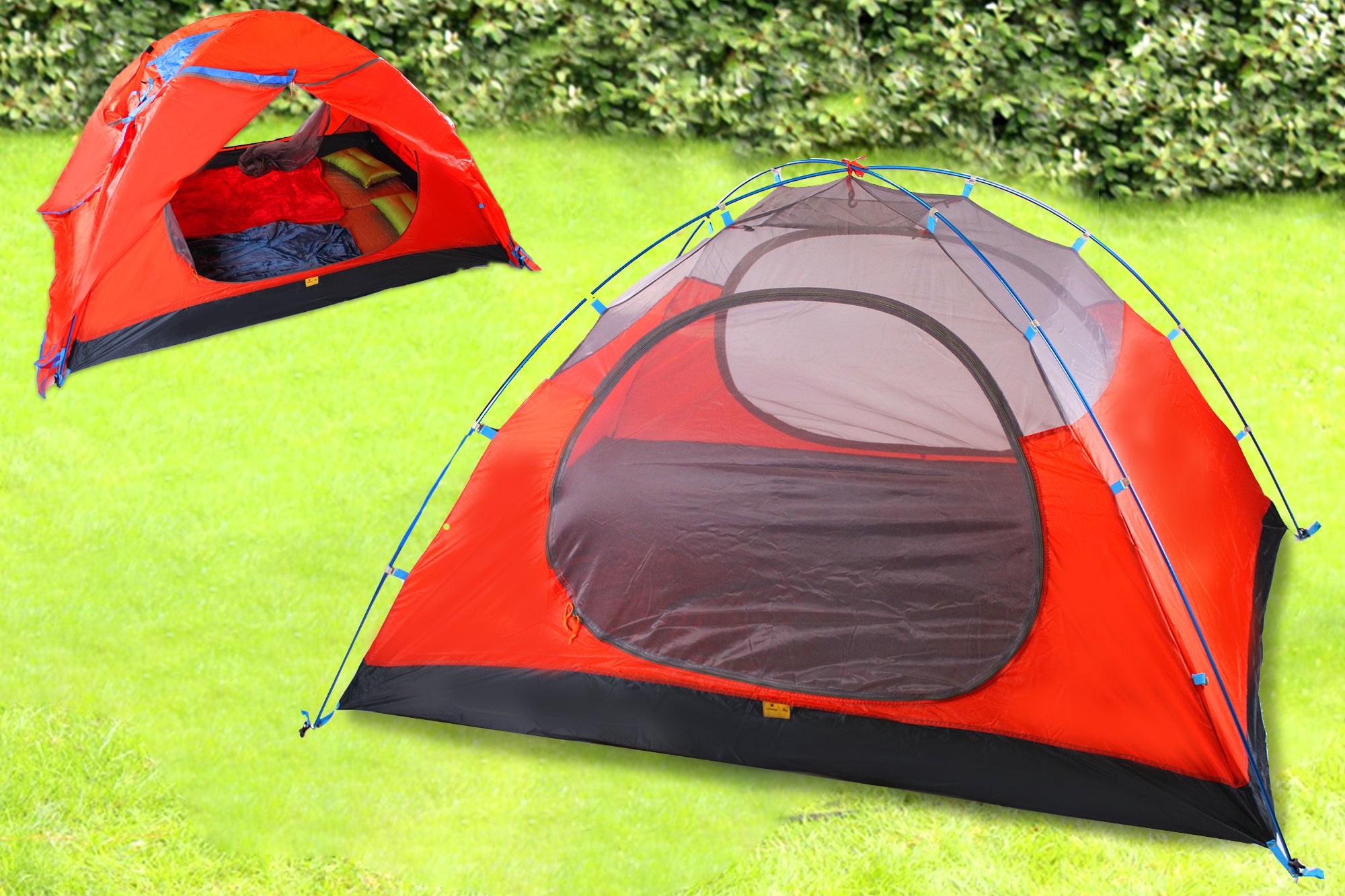 2 Sleepers Ventilated Dome Tent with Waterproof Night Cover