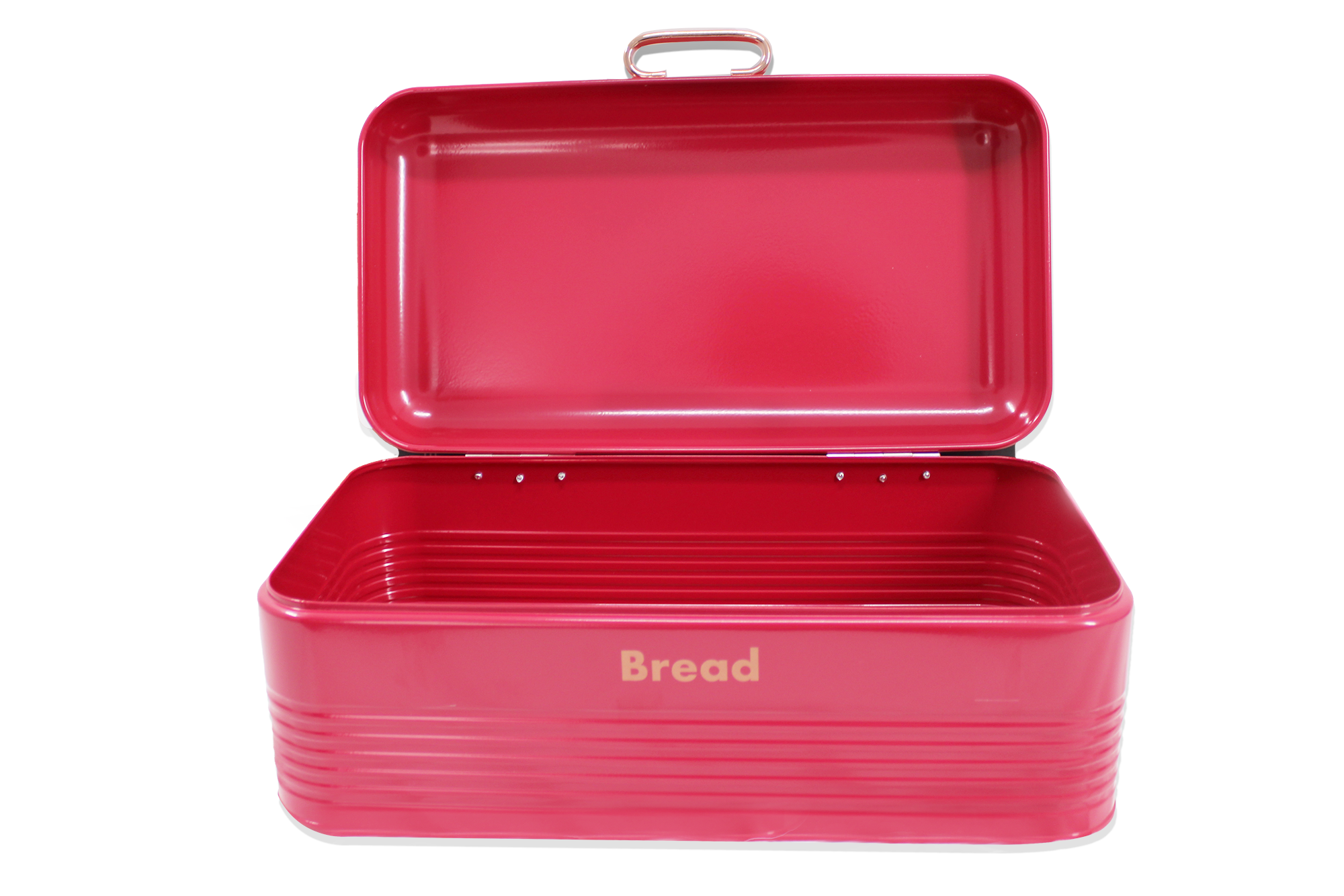 Retro Design Two Loaf Bread Bin with 3 Piece Matching Canister Set - Red
