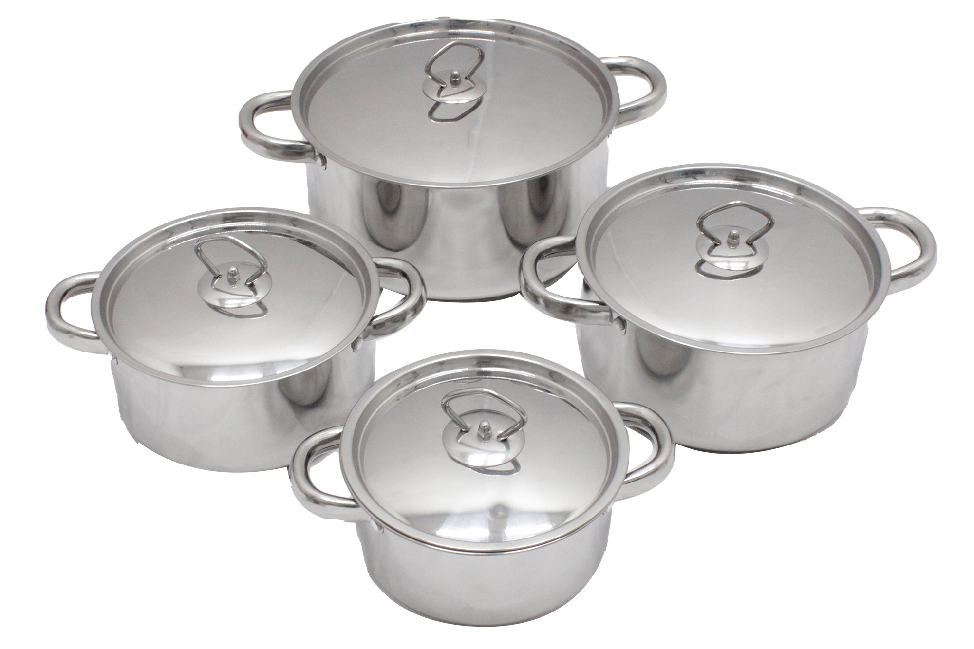 15 Piece Stainless Steel Layered Heavy Bottom Cookware Set -Polished Finish