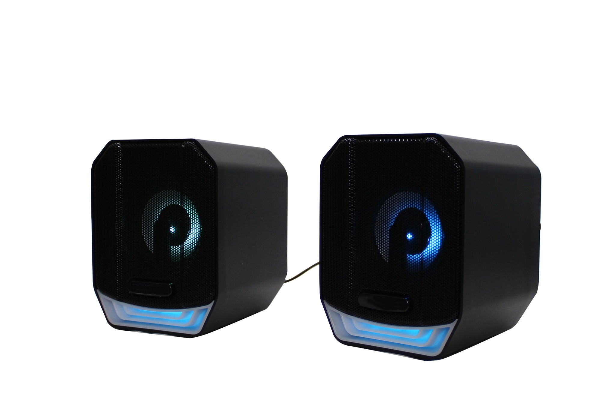 USB 2.0 6 Watt Cuboid RGB Dazzle Light Effect Computer Speaker Set - Wired