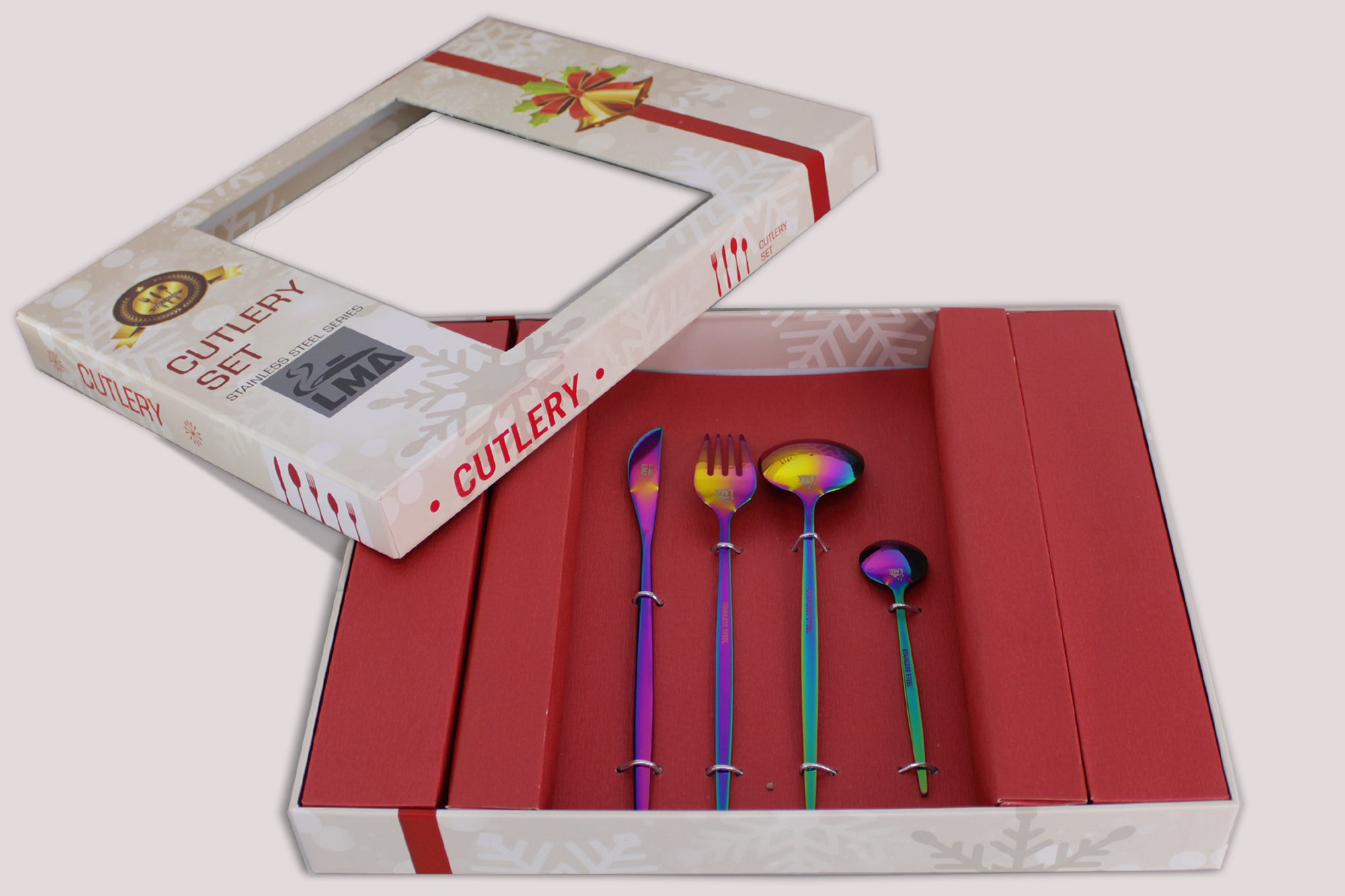 LMA 24 Piece Stainless Steel Flatware Set in Christmas Gift Box