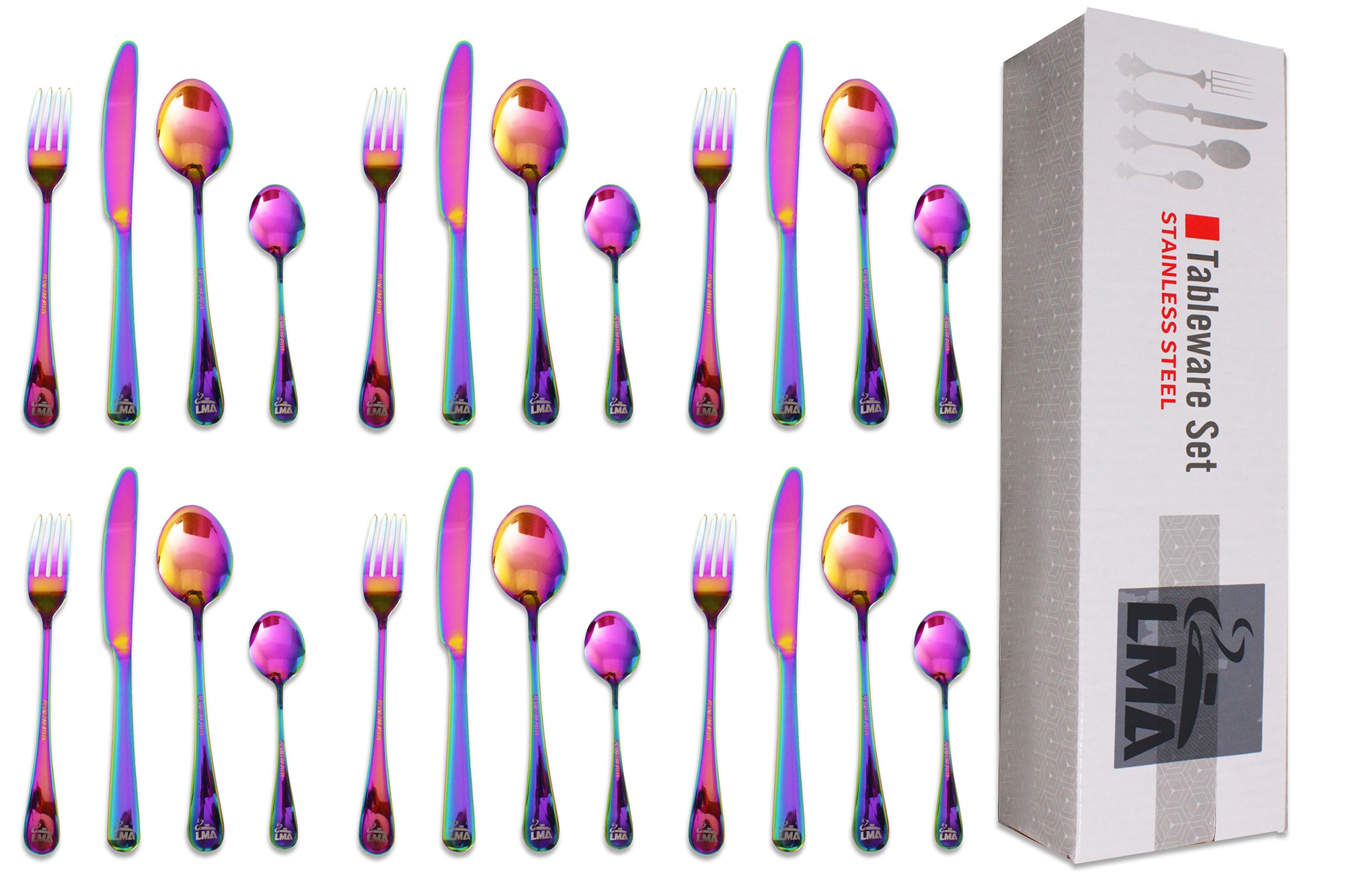 LMA Branded 24 Piece Stainless Steel Cutlery Set