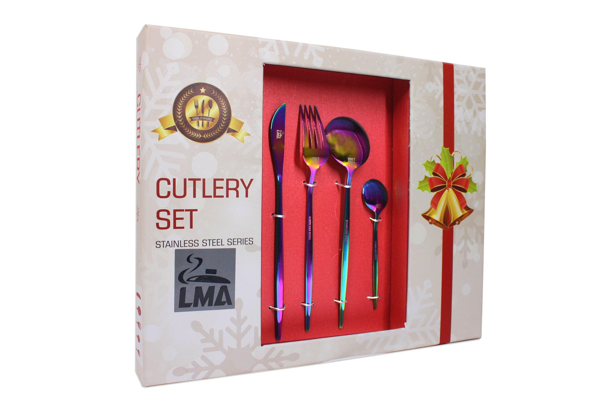 LMA 24 Piece Stainless Steel Flatware Set in Christmas Gift Box