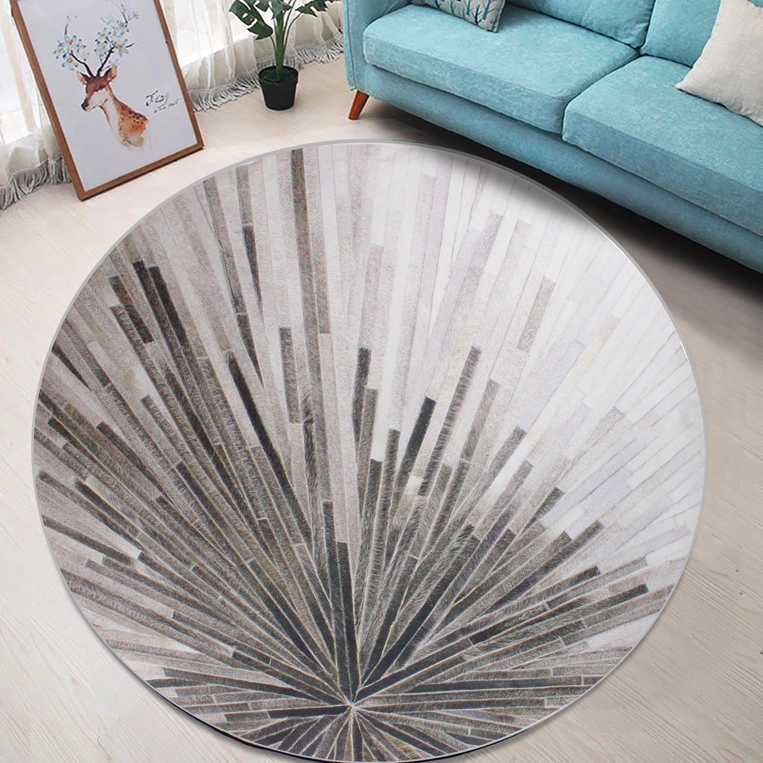 160cm Round LMA Branded 3D Printed Area Rug Lightweight - RCX42