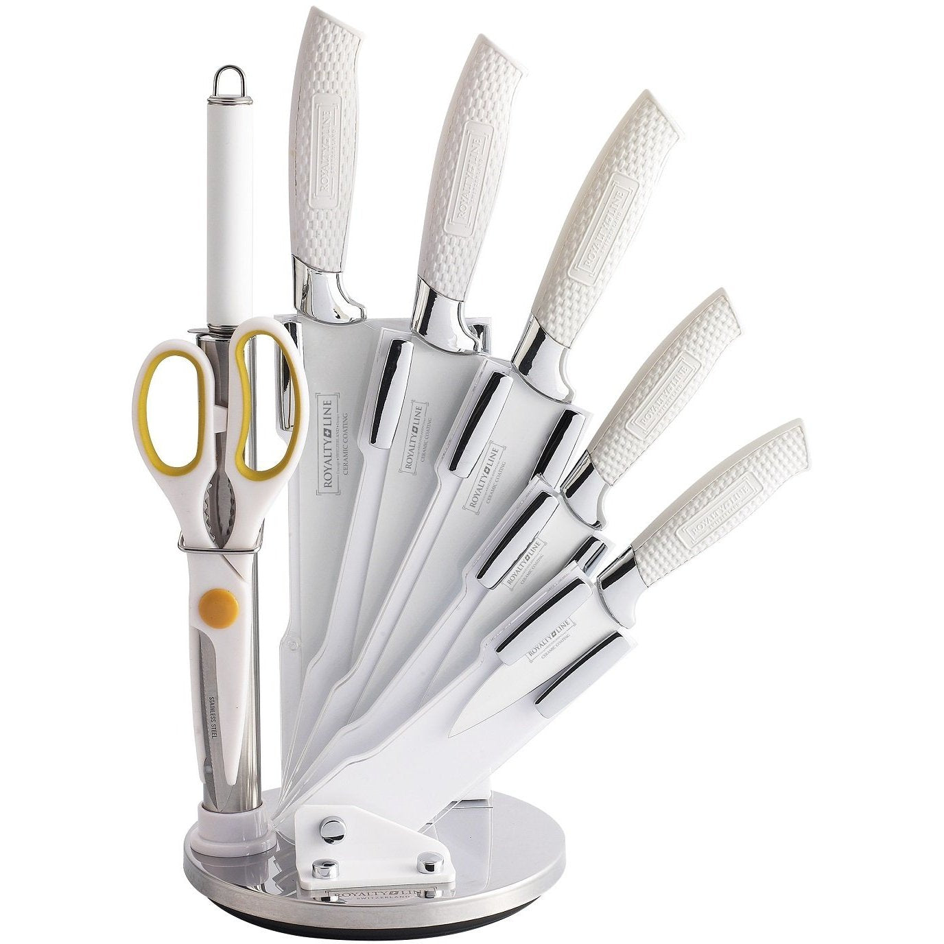 Royalty Line 8-Piece Non Stick Coating Knife Set with Stand