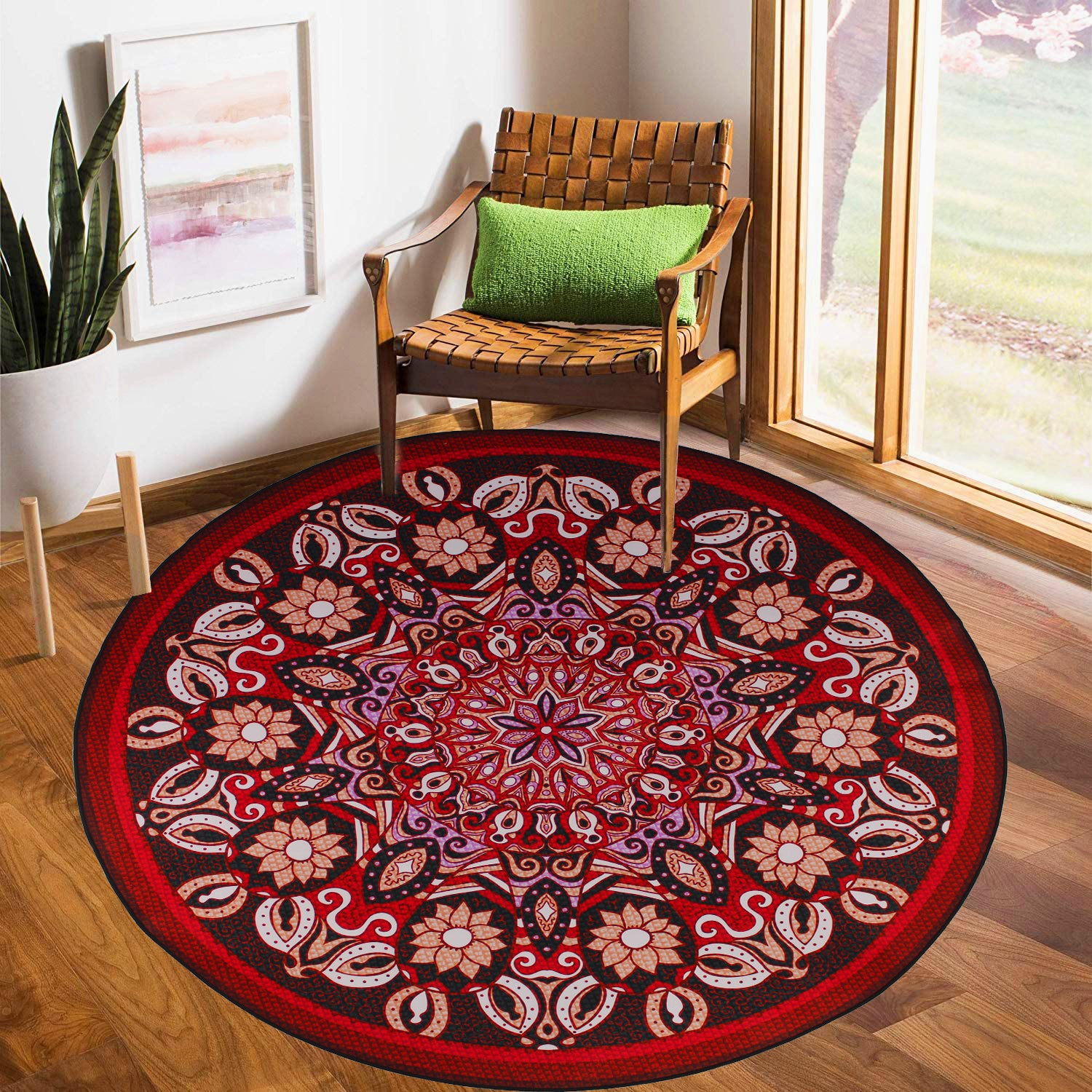 160cm Round LMA Branded 3D Printed Area Rug Lightweight - RM22