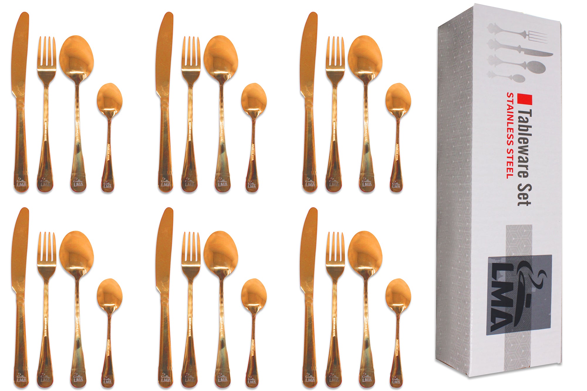 LMA Branded 24 Piece Stainless Steel Cutlery Set