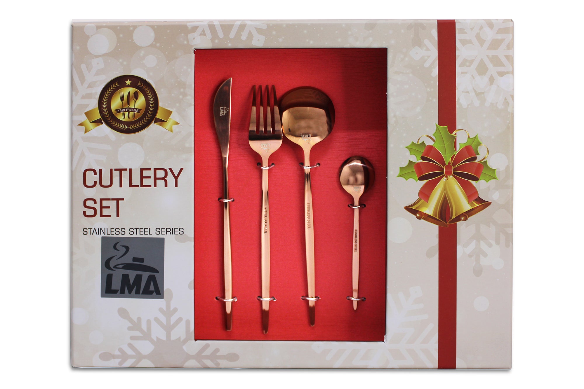 LMA 24 Piece Stainless Steel Flatware Set in Christmas Gift Box