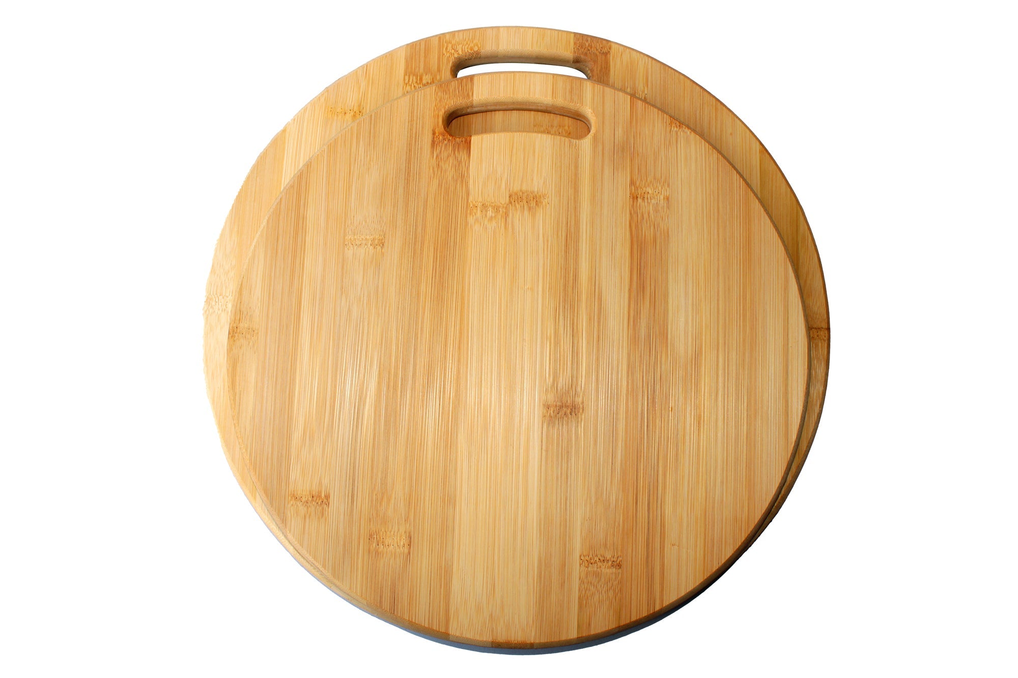 2 Piece Bamboo Solid Cutting Board Set - 30 & 36cm Round Chopping Board