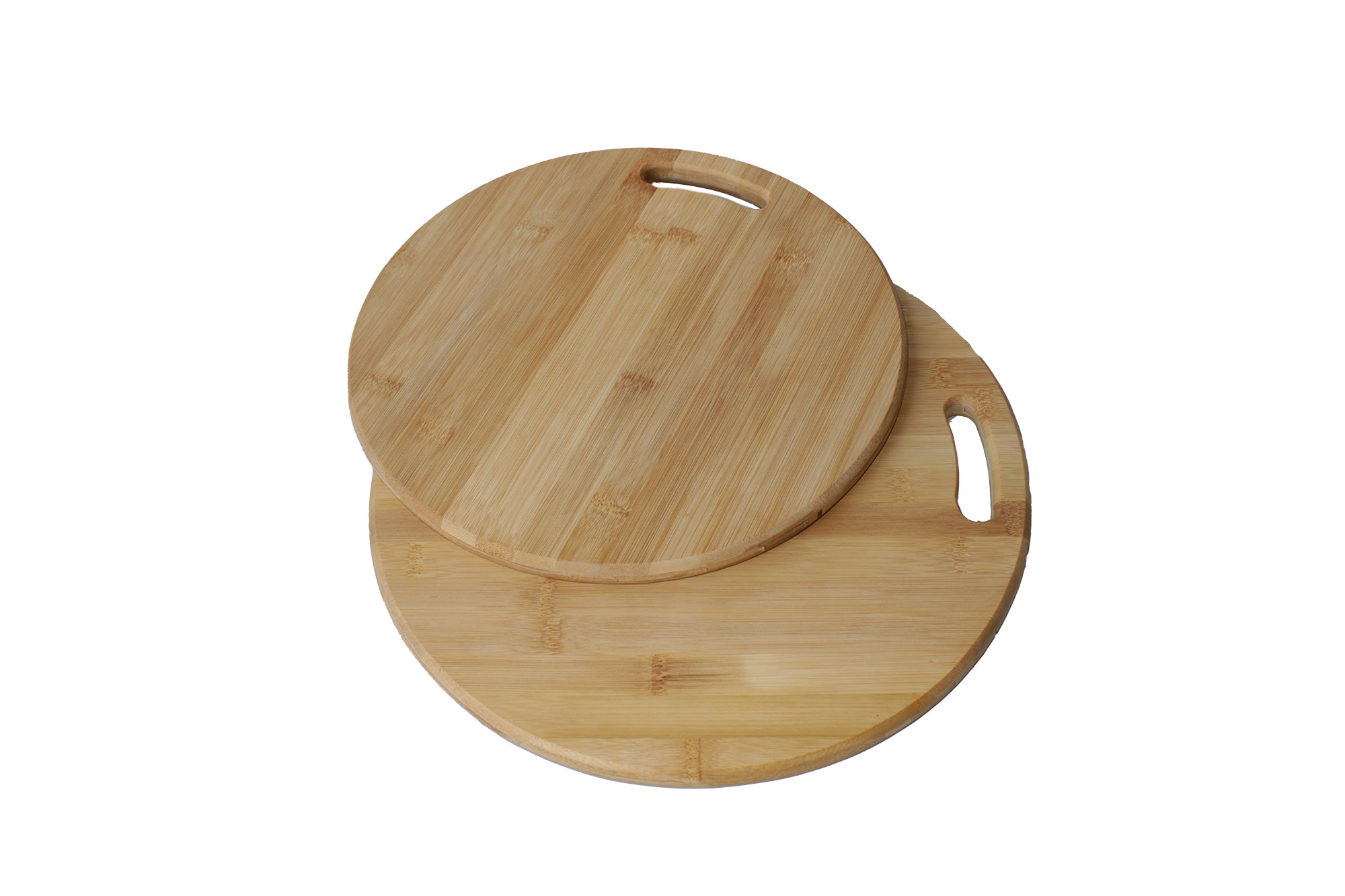 2 Piece Bamboo Solid Cutting Board Set - 32 & 36cm Round Chopping Board