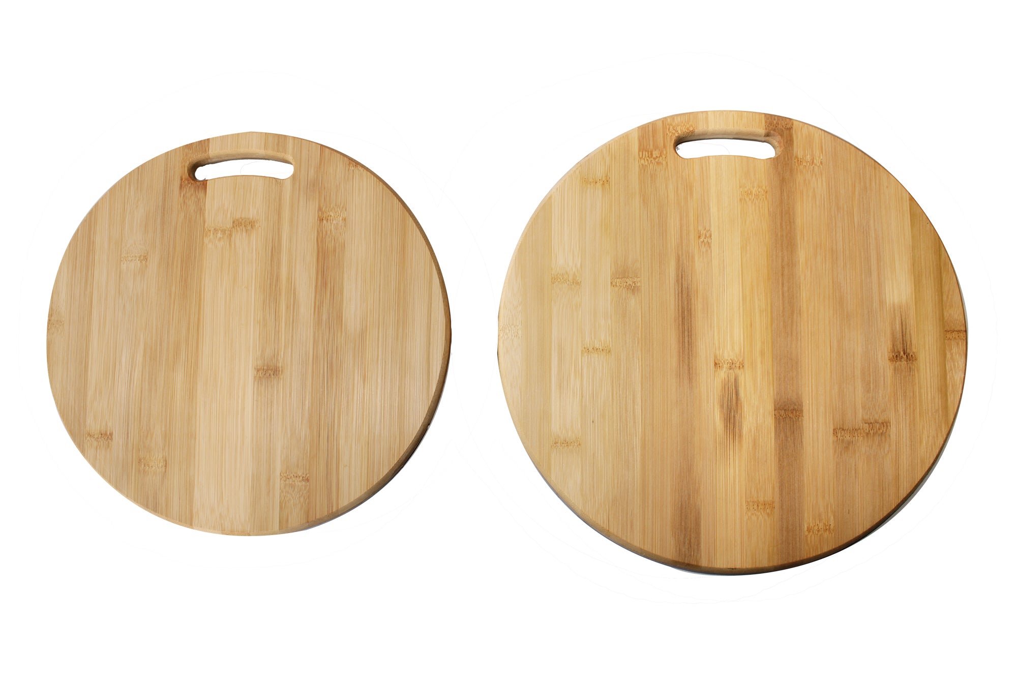 2 Piece Bamboo Solid Cutting Board Set - 32 & 36cm Round Chopping Board