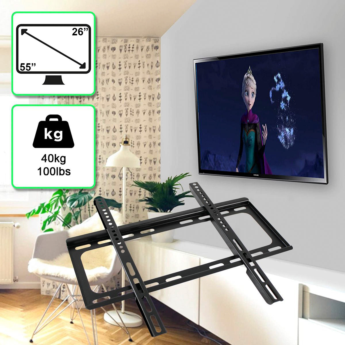 Neoniq Tilting TV Wall Bracket 26 - 55 Inches - N-TVBT2655 Black