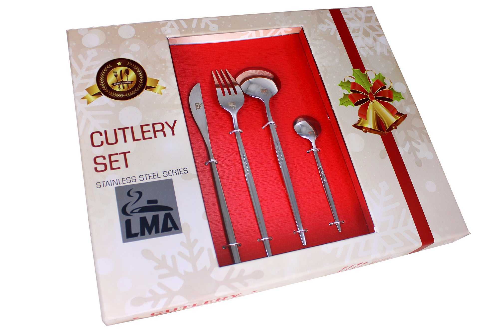 LMA 24 Piece Stainless Steel Flatware Set in Christmas Gift Box