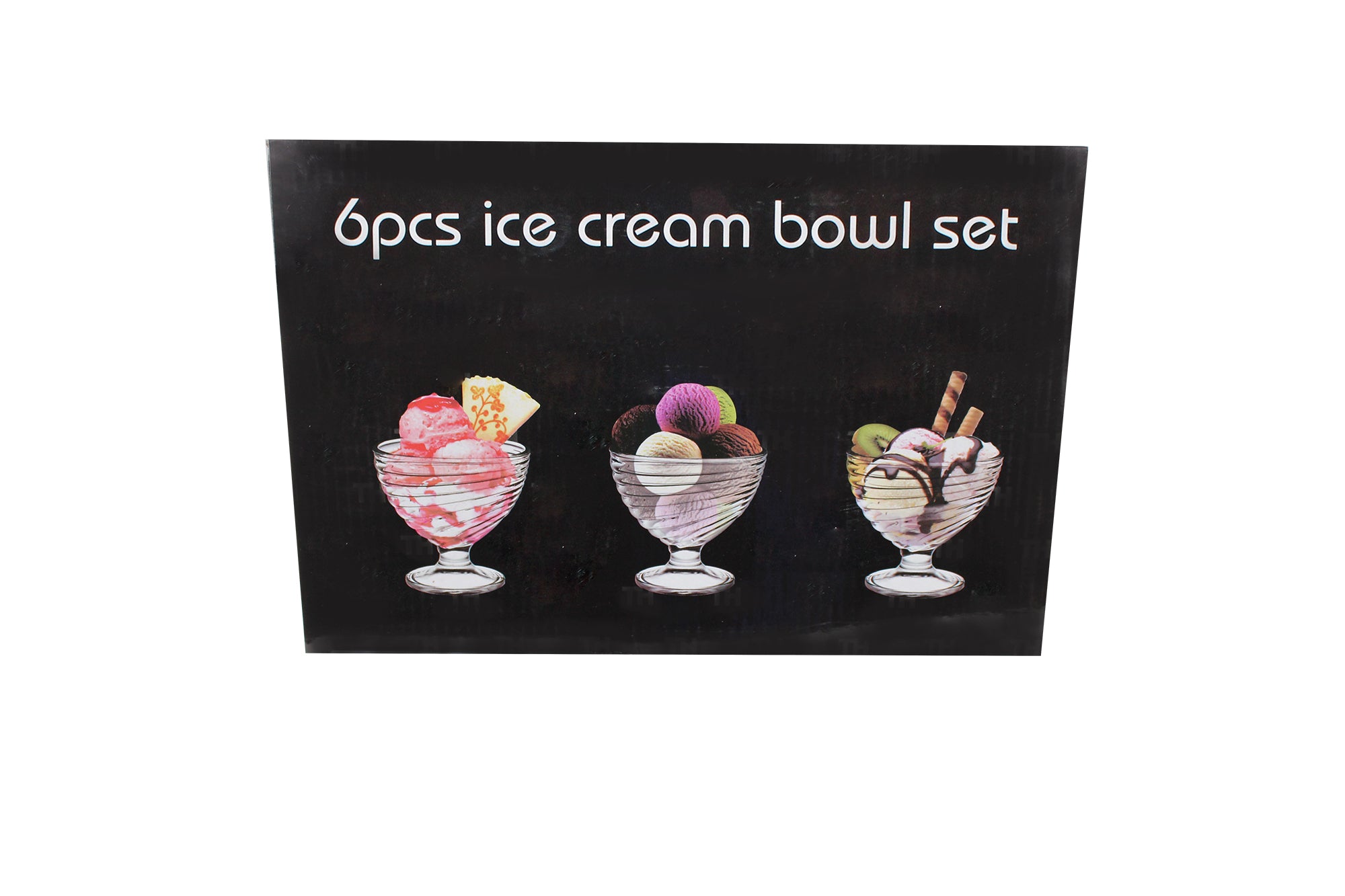 6 Piece Swirl Glass Ice Cream & Sundae Bowls