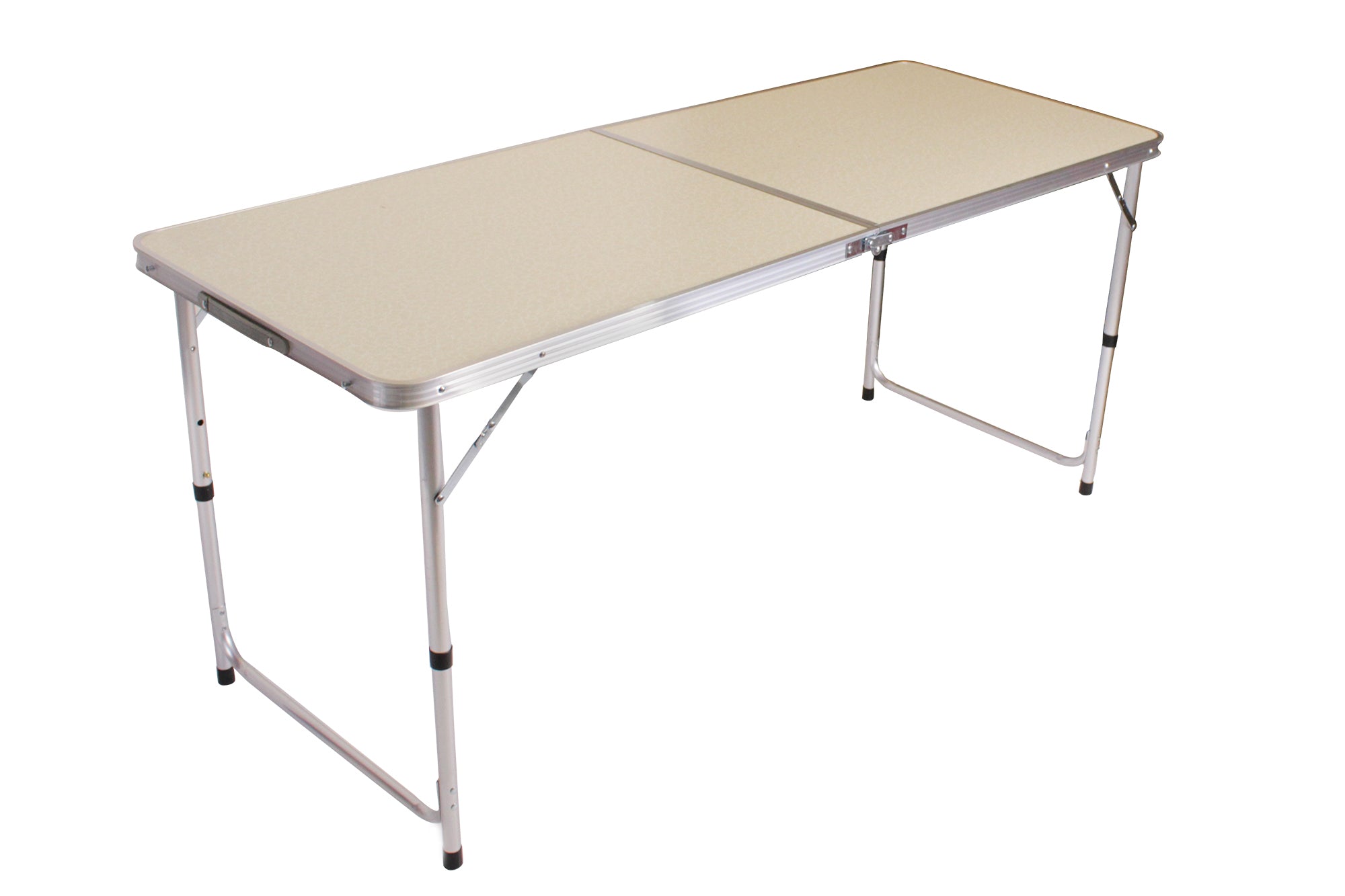 160x60cm Adjustable Height Cream Marbling Top Aluminium Frame Folding Table